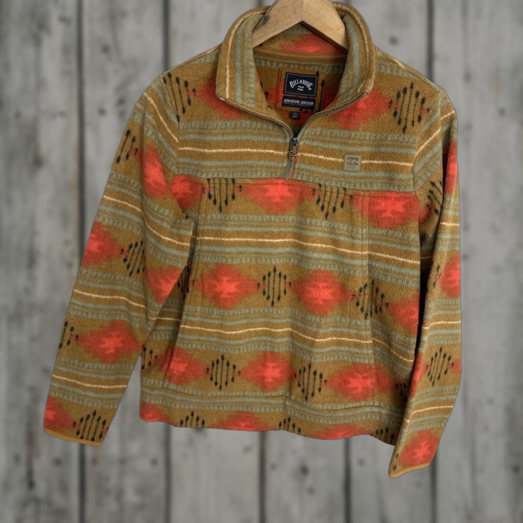 VINTAGE Billabong Adventure Division Southwestern Fleece Jacket Women M Multicolor Jackets 20in Pit to Pit 24in Lengths Basic Jacket