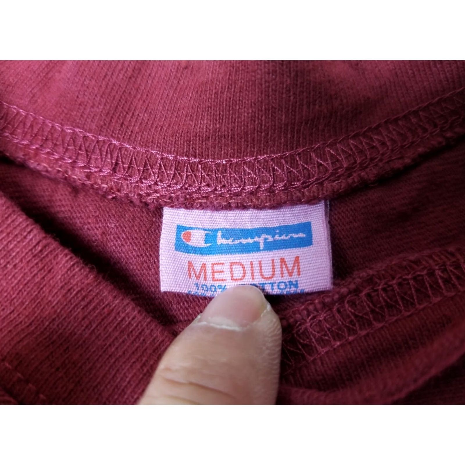 Champion VINTAGE Champion University of Fremont Cotton Football Jersey SZ M Shirt Men Burgundy USA 70s 26” Back 18” Chest Bar Blue Bar Size US M / EU 48-50 / 2 - 3 Thumbnail