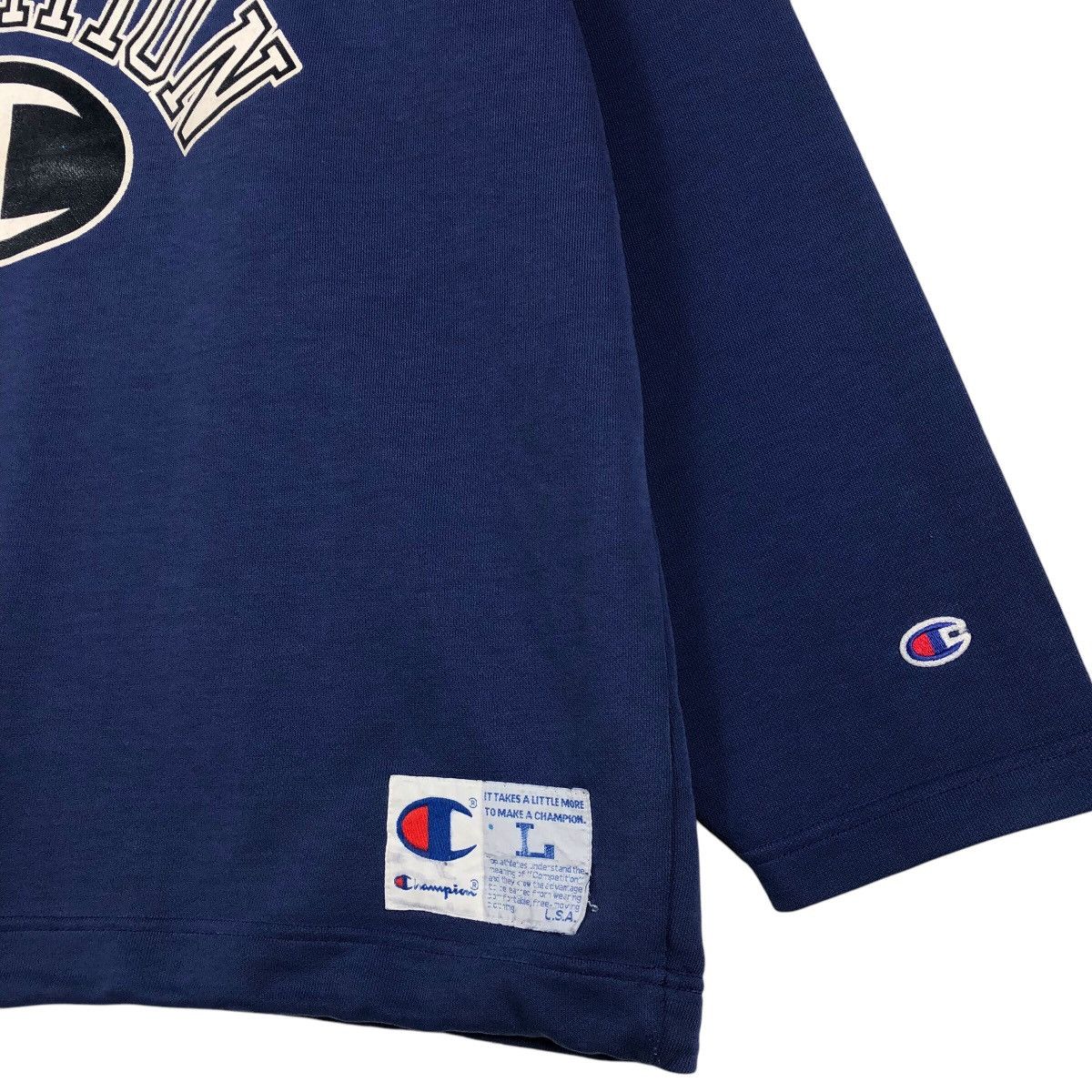 Champion CHAMPION Vintage Big logo Half Zipper Sweeatshirt Size US L / EU 52-54 / 3 - 3 Thumbnail