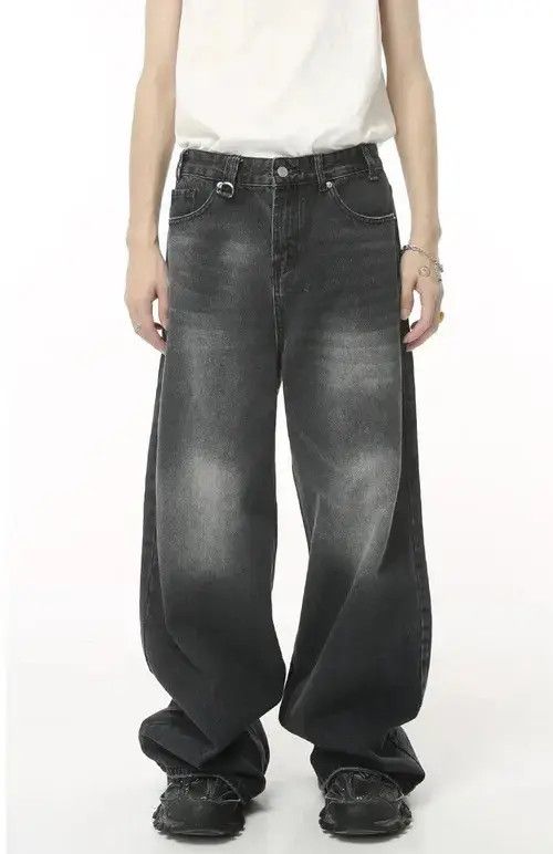 Designer × Japanese Brand Y2K Baggy Washed Street Casual Wide Leg Denim Size US 33 - 1 Thumbnail