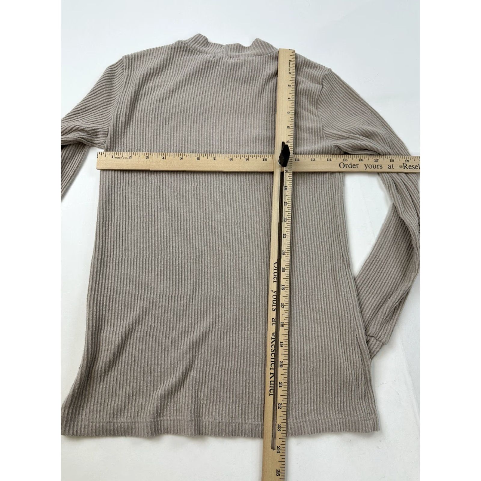 Vintage LNA Knit Top Women’s XS Beige Ribbed Keyhole Choker Neck Modal Blend Pullover Sweater Slim Long Sleeve Bardot Size XS / US 0-2 / IT 36-38 - 6 Thumbnail
