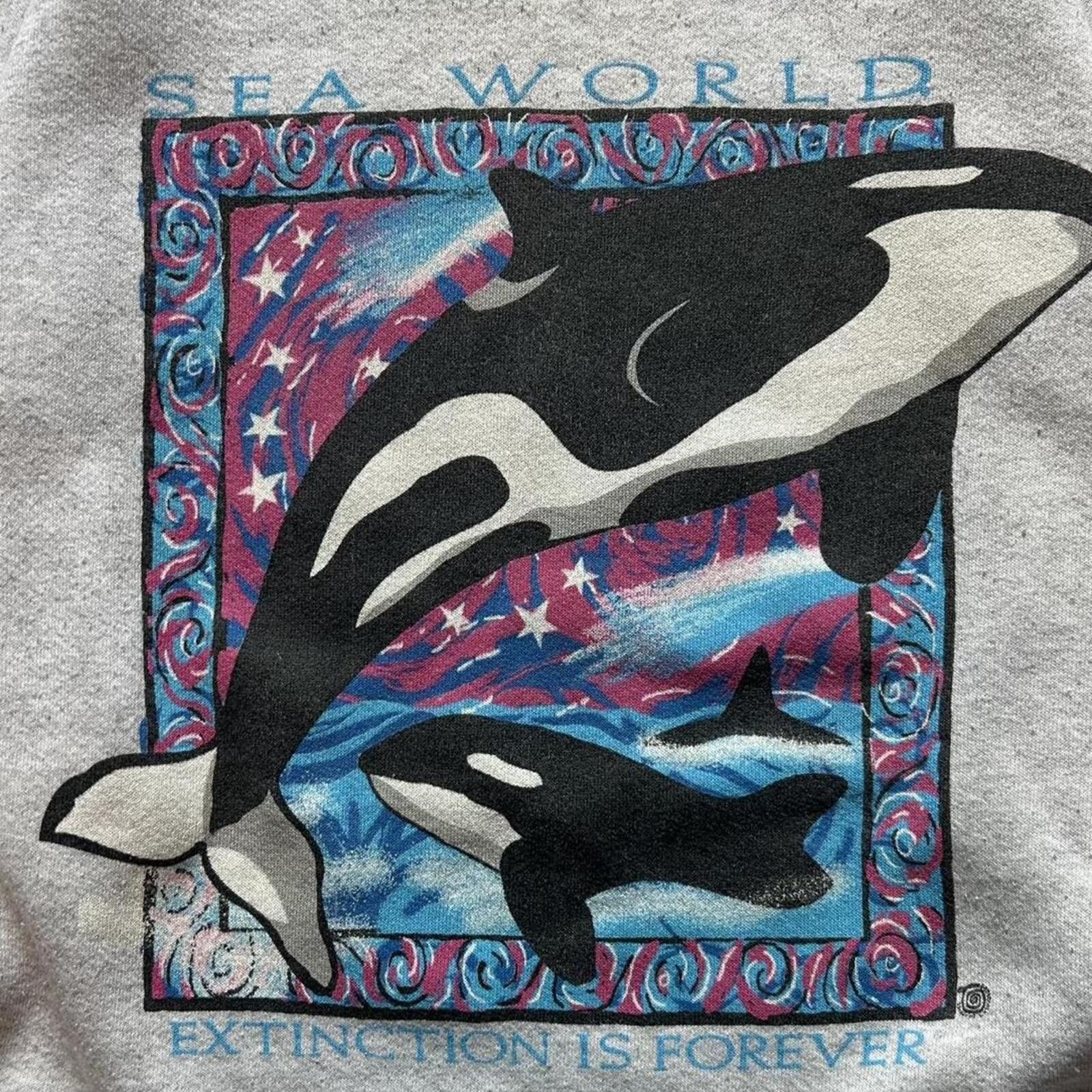 Other Vintage 90s Sea World rare grey crewneck sweatshirt size L Size US L / EU 52-54 / 3 - 3 Thumbnail