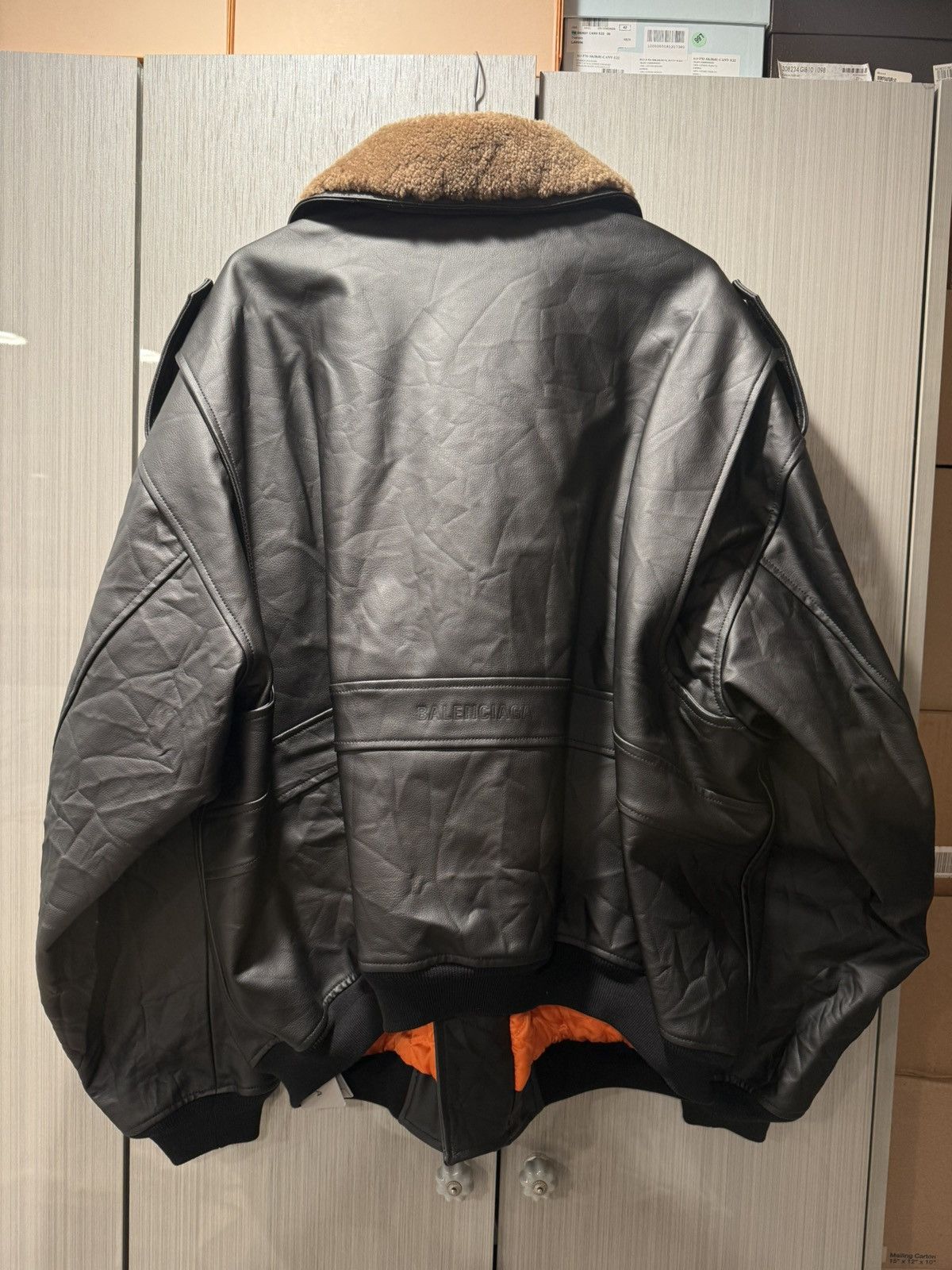Balenciaga Balenciaga Oversized Grainy Cactus Leather Quilted Jacket Size US M / EU 48-50 / 2 - 2 Thumbnail