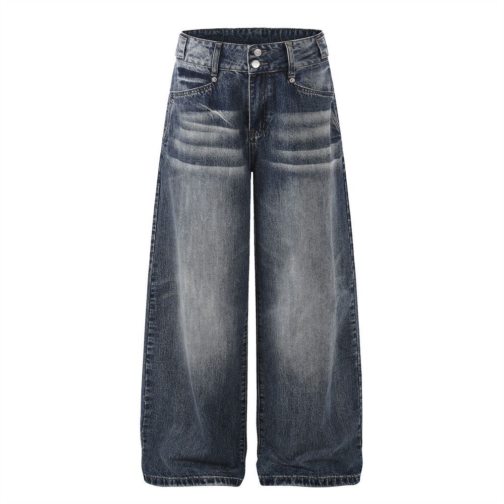 Jean American Retro Washed & Distressed Wide-Leg Jeans Size US 32 / EU 48 - 1 Thumbnail