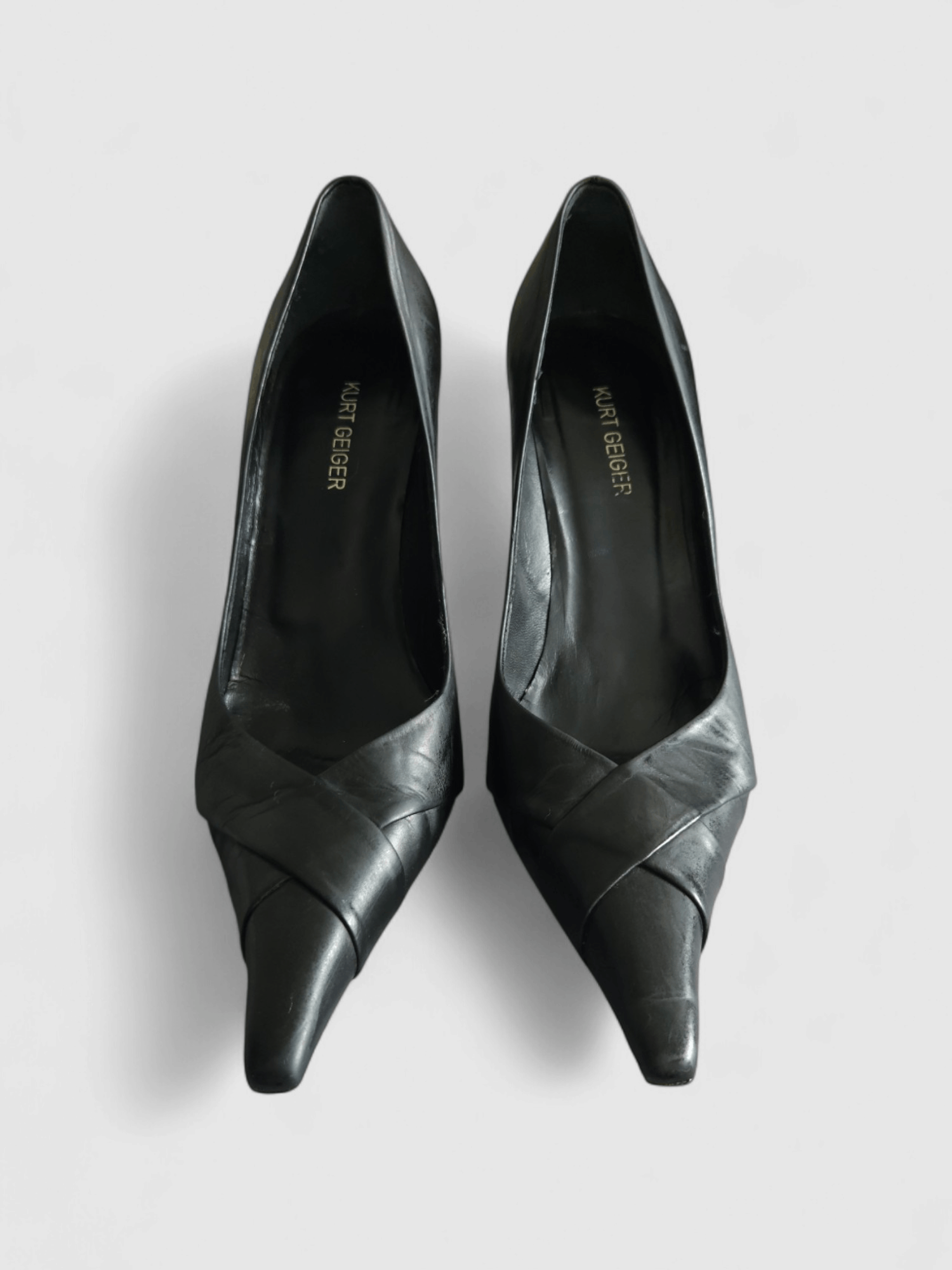 Leather Vintage Leather Black kitten Heels Kurt Geiger Size US 10 / IT 40 - 5 Thumbnail
