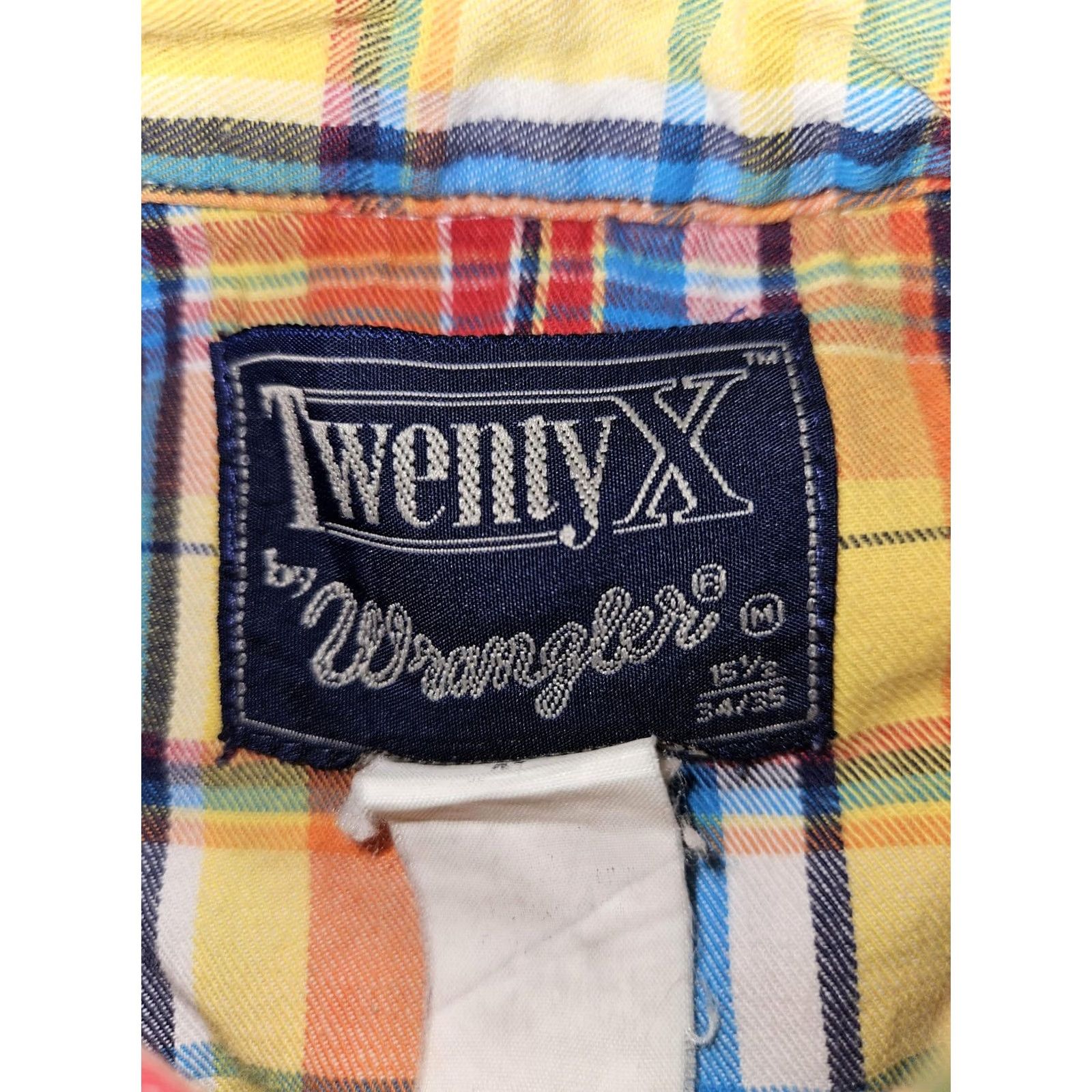 Wrangler VINTAGE Wrangler Twenty X Shirt Mens Medium Plaid Long Sleeve Button Up Western Rodeo Size US M / EU 48-50 / 2 - 6 Thumbnail