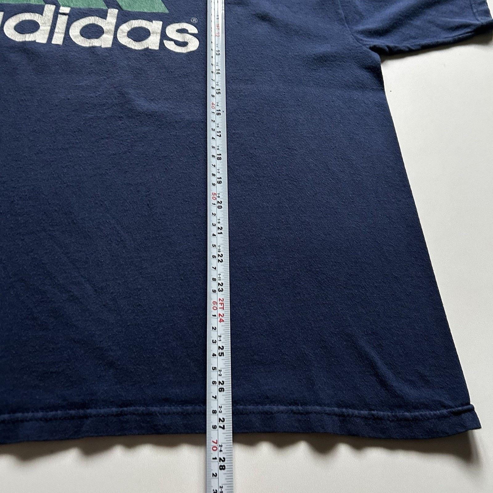 Adidas Vintage 90s Adidas T-Shirt Large 90s Y2K Logo Navy Blue Rare Size US L / EU 52-54 / 3 - 5 Thumbnail