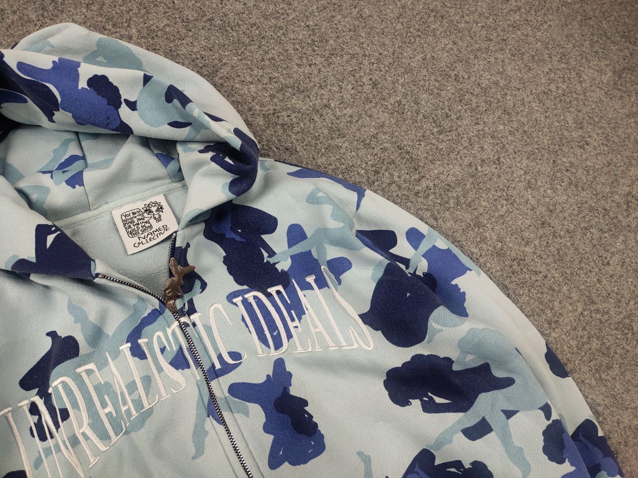 Named Collective Unrealistic Ideals Camo Monogram Zip Hoodie