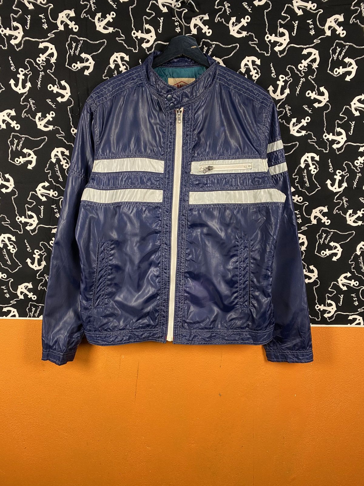 Vintage Vintage BALL Nylon Racing Jacket Blue Reflective Stripe Size US L / EU 52-54 / 3 - 3 Thumbnail
