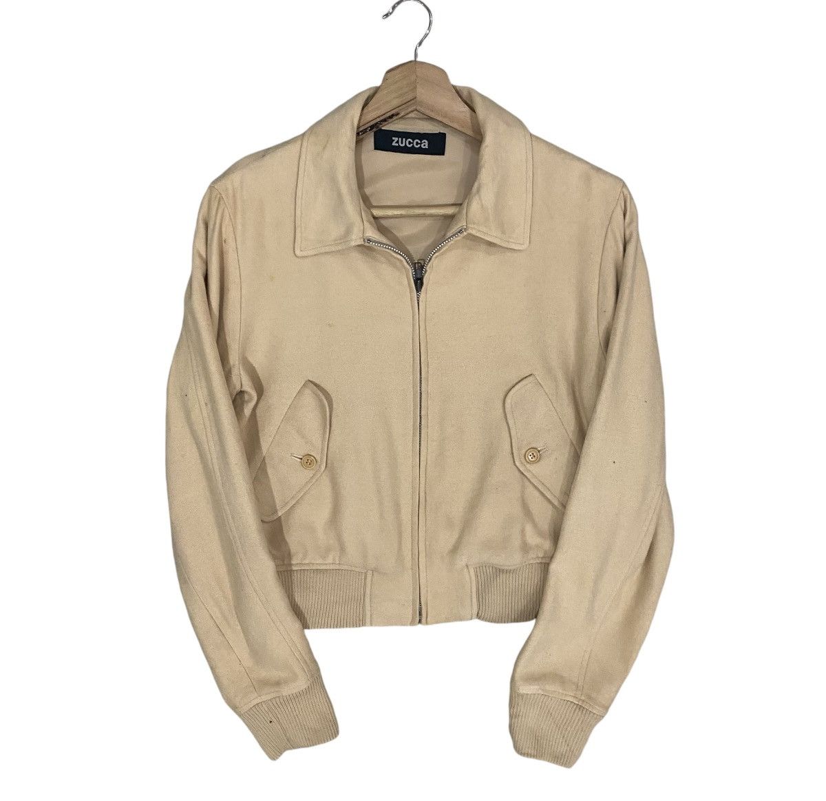 CABANE de ZUCCa × Issey Miyake × Zucca 🔥VINTAGE ZUCCA ISSEY MIYAKE WOOL CROP BOMBER JACKET Size US S / EU 44-46 / 1 - 2 Thumbnail