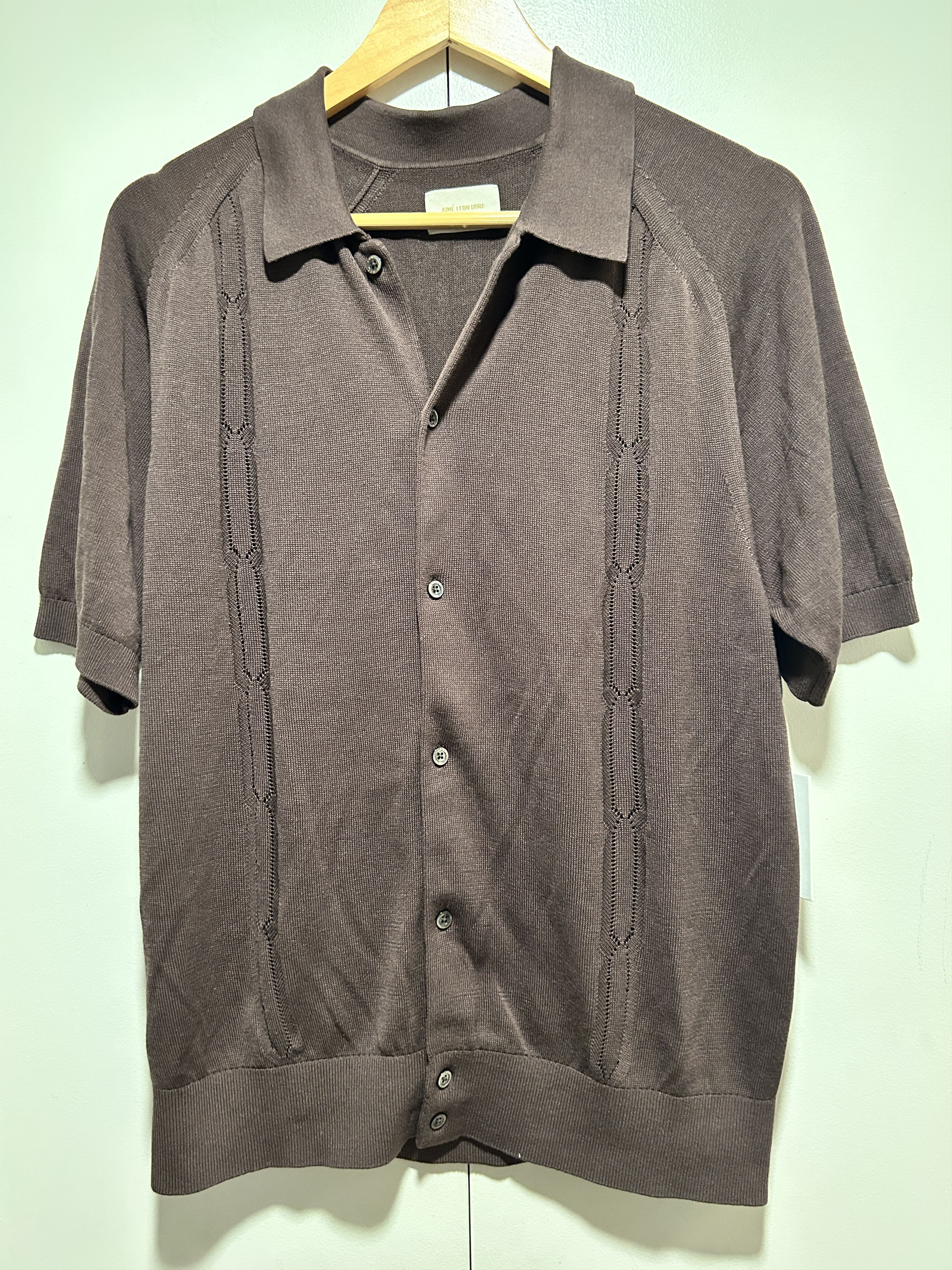 Aime Leon Dore Aime leon dore silk pointelle polo cardigan 'Hot Fudge' Size US M / EU 48-50 / 2 - 1 Thumbnail