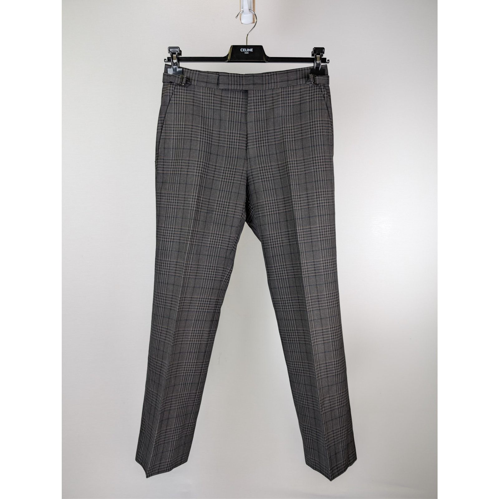 Tom Ford o1rshd1 CC20 Shelton Checked Trousers Pants in Grey Size US 32 / EU 48 - 1 Thumbnail