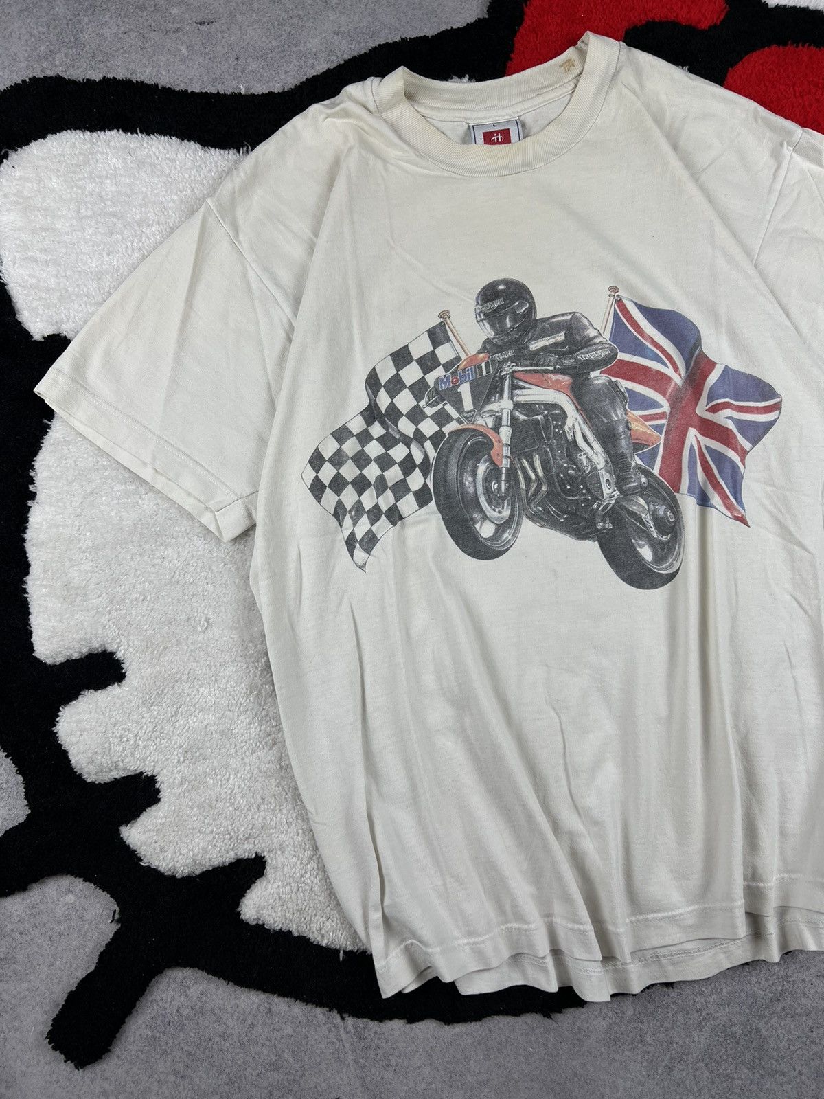 Vintage Vintage 90s Triumph Motorcycle Mobil Racing Y2K Tee Shirt Size US L / EU 52-54 / 3 - 2 Thumbnail