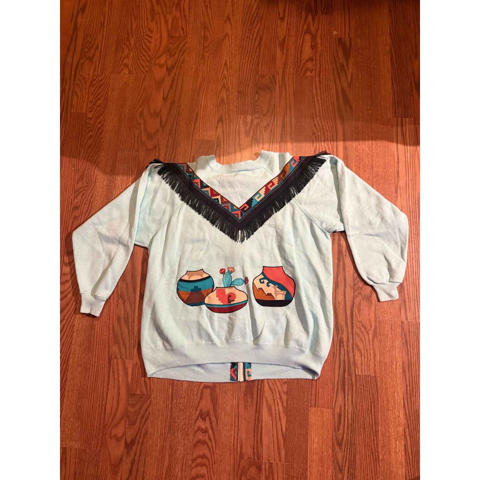 Hanes True Vintage Custom Southwest crew zip up conversion Size US L / EU 52-54 / 3 - 5 Thumbnail