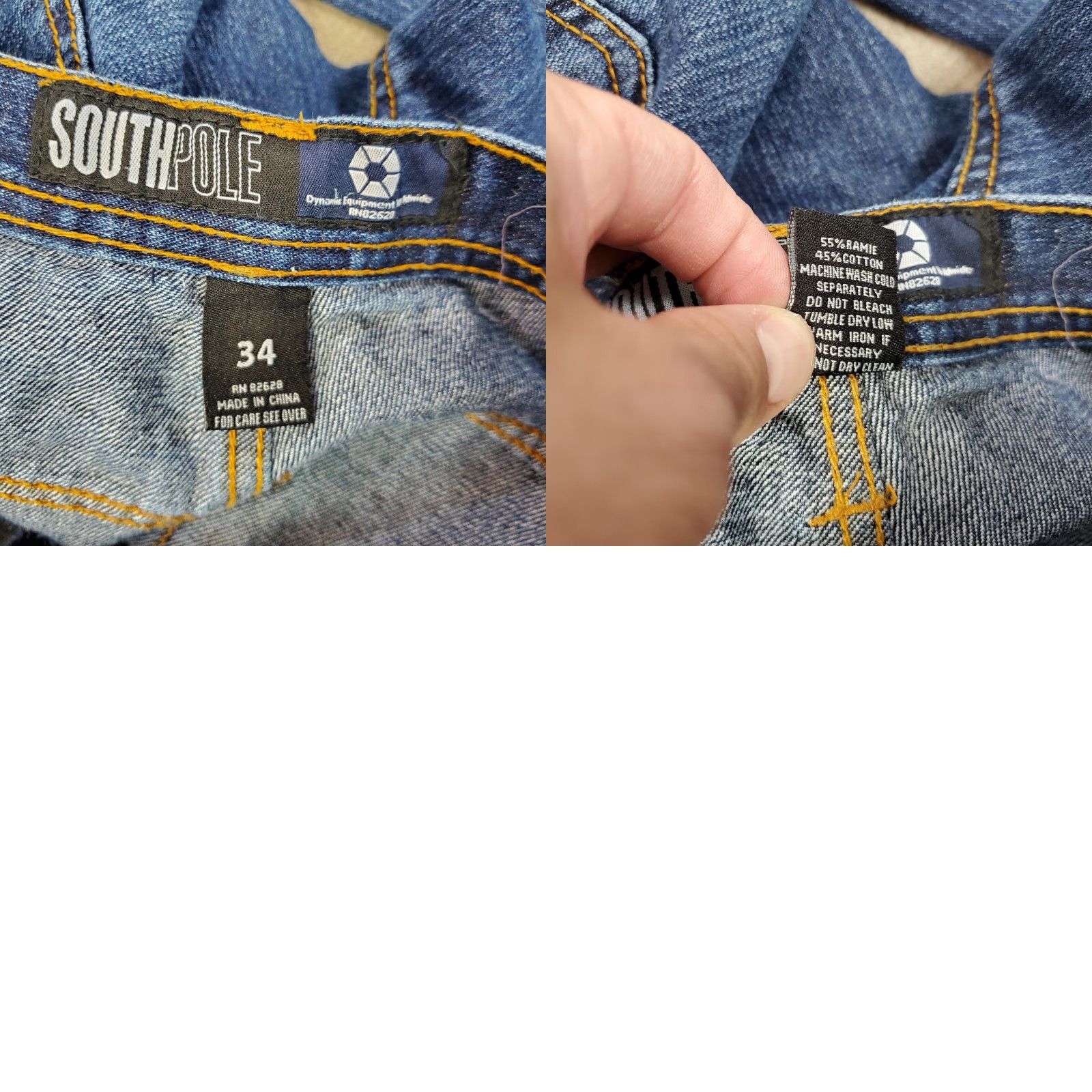 Southpole VINTAGE Southpole Jeans Mens Regular 32x33 Denim Blue Wide-Leg 90s Hip Hop Baggy Y2K Size US 32 / EU 48 - 9 Thumbnail