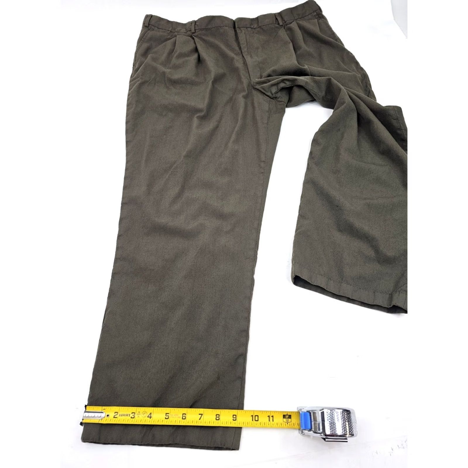 Eddie Bauer Vtg Eddie Bauer Worsted Wool Pleated Pants Men 44 x 29 Olive Green City Preppy USA Straight Mens Size US 44 / EU 60 - 7 Thumbnail