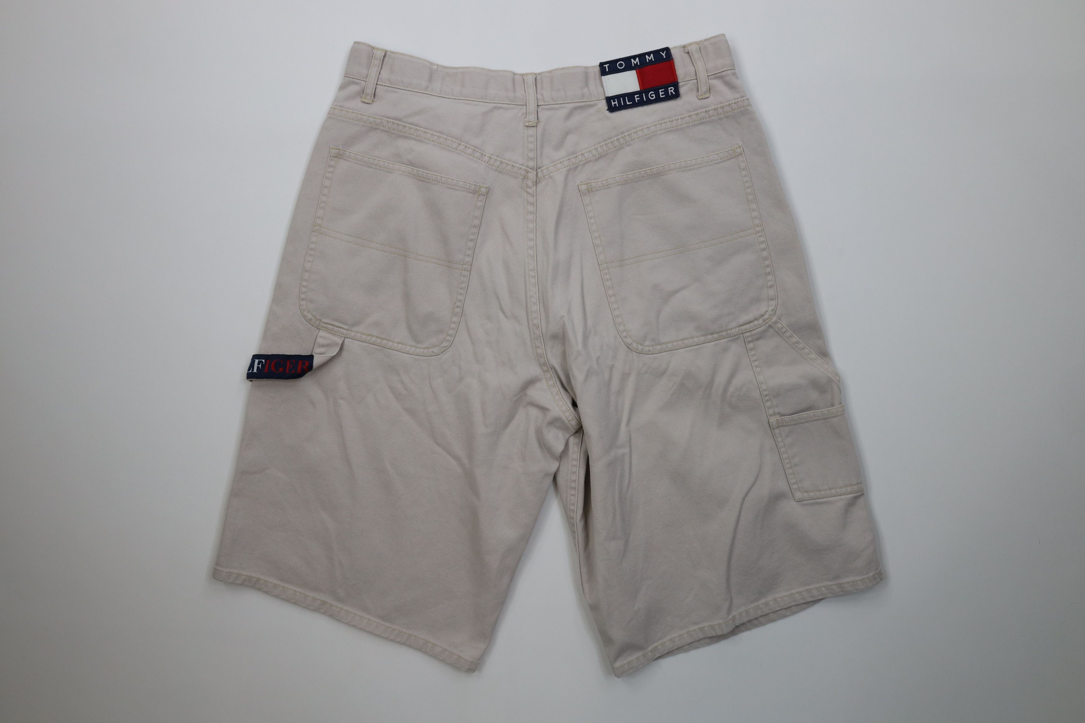 Tommy Hilfiger Vintage 90s Tommy Hilfiger Baggy Dungaree Denim Shorts Gray Size US 32 / EU 48 - 10 Thumbnail