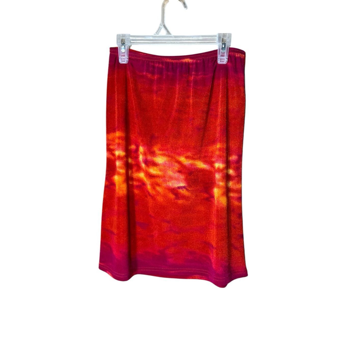 Other Vintage Expressions Y2K Red Orange Sunset Skirt Size 14 Size 36" / US 14 / IT 50 - 3 Thumbnail