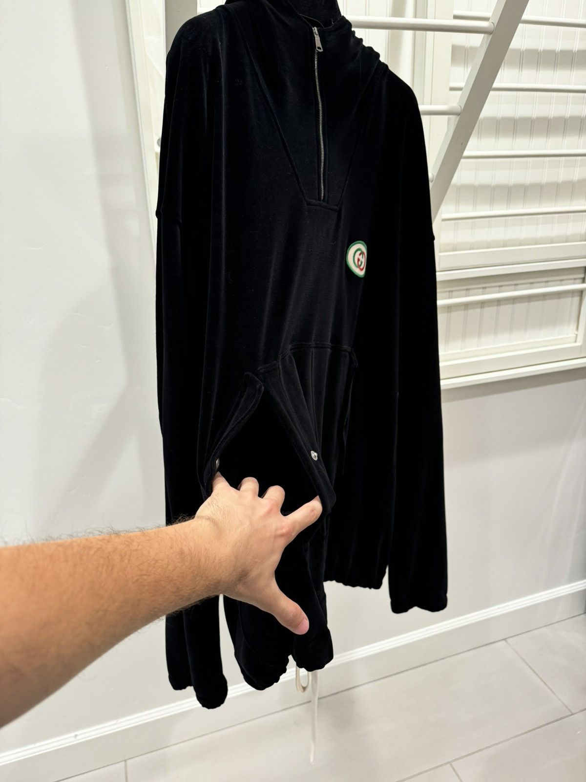 Gucci Gucci GG Logo Velour Half Zip Hoodie Size US XS / EU 42 / 0 - 4 Thumbnail