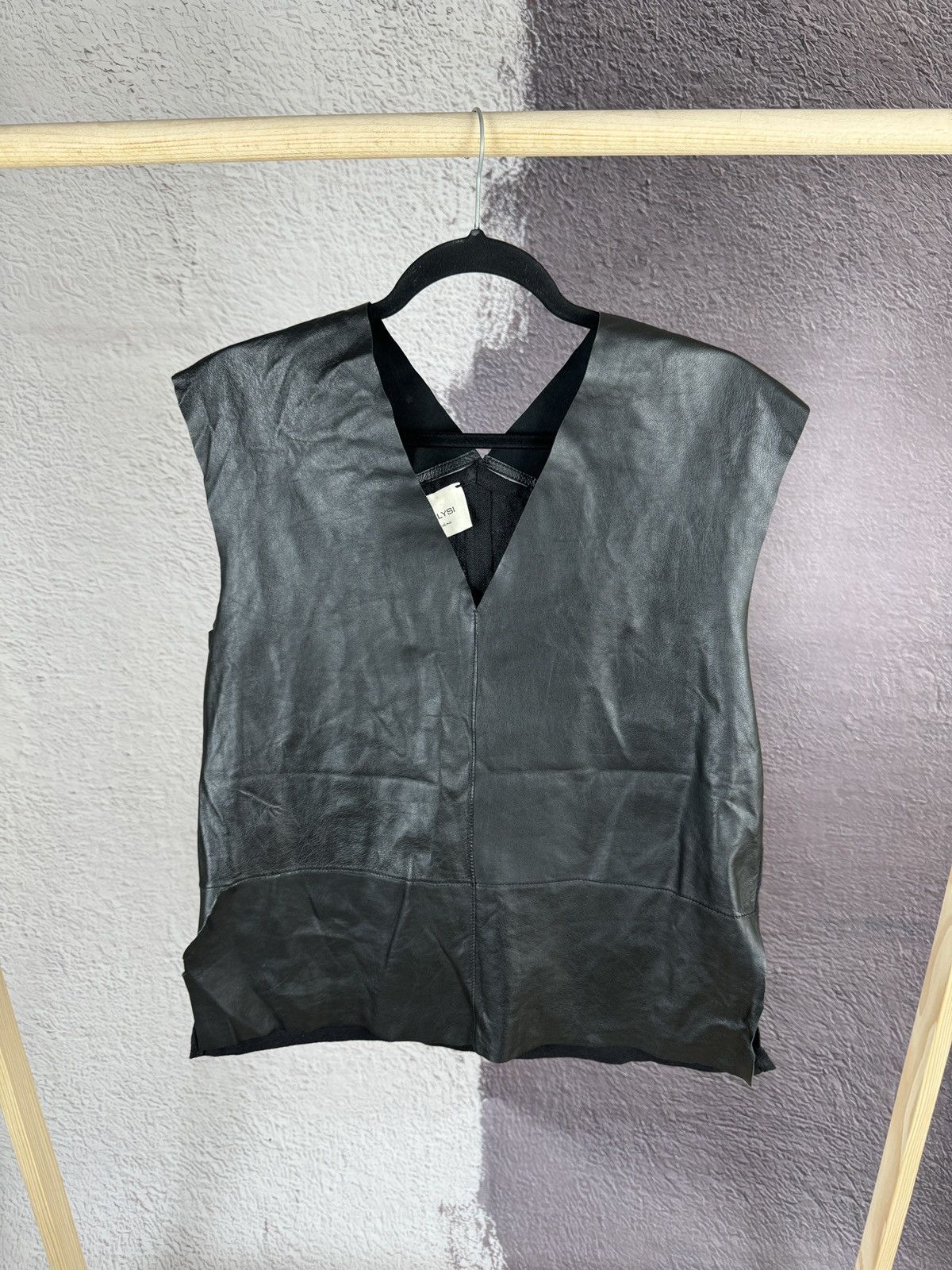 Designer × Genuine Leather Alysi creme black leather linen vest Size M / US 6-8 / IT 42-44 - 1 Thumbnail