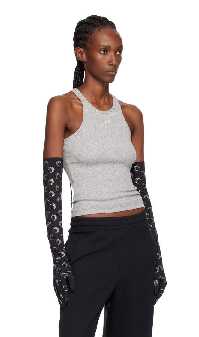 Marine Serre Marine Serre Black Moon Rhinestoned Jersey Long Gloves Size ONE SIZE - 1 Thumbnail