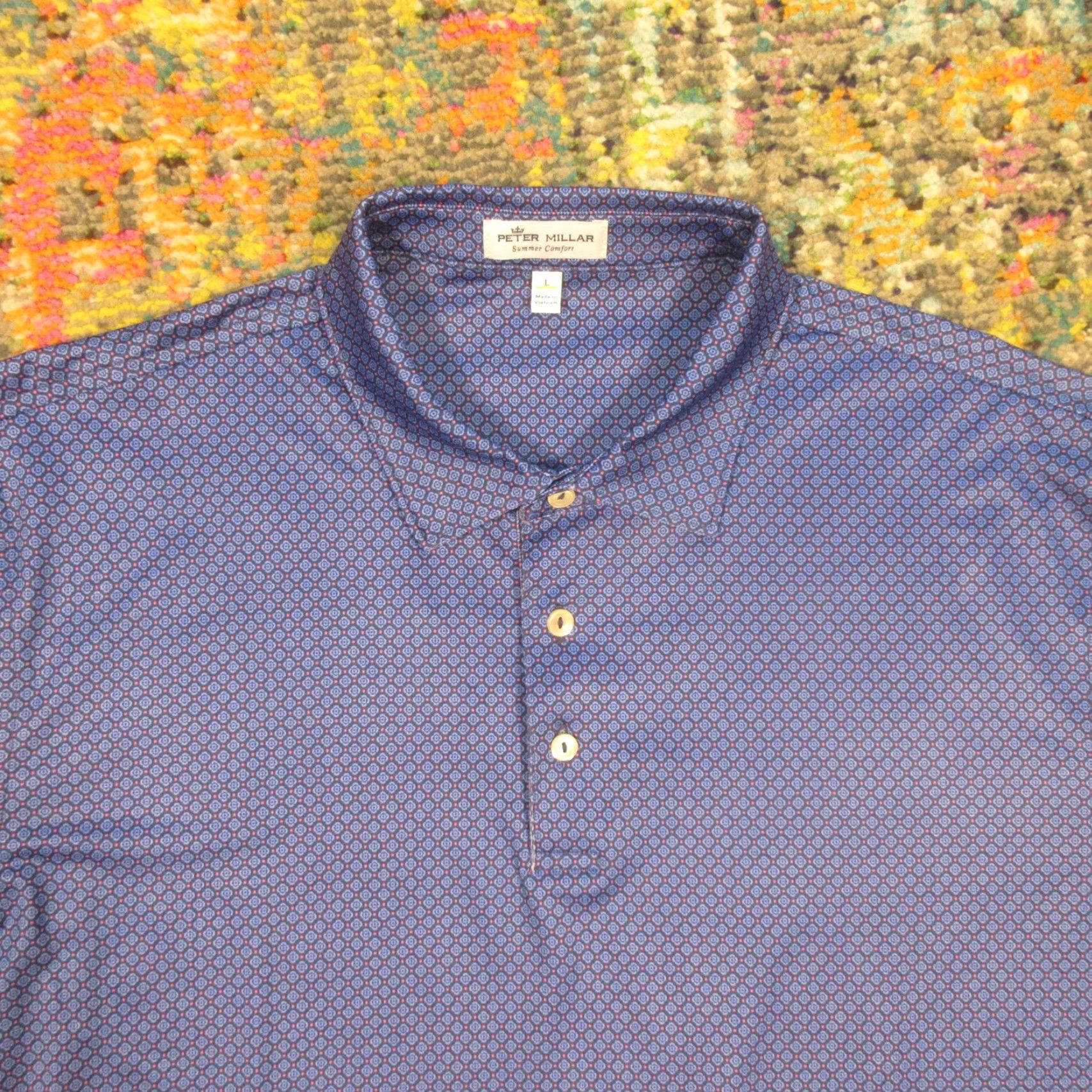 Peter Millar Peter Millar Summer Comfort Polo Mens L Blue Performance Stretch Golf Embroider Size US L / EU 52-54 / 3 - 4 Thumbnail