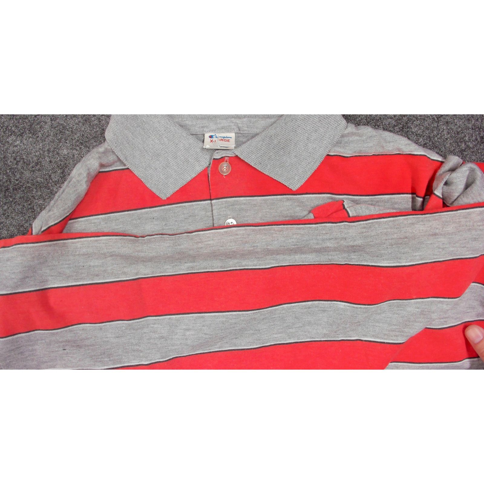 Champion 80s Champion Tri-Blend Single Stitch Striped Polo XL Size US XL / EU 56 / 4 - 9 Thumbnail