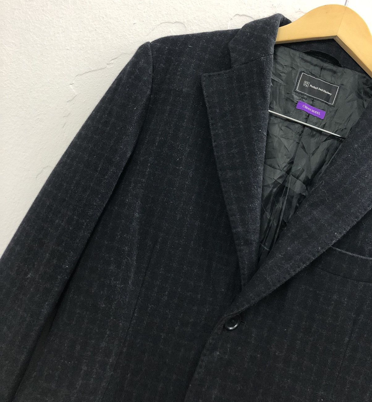 Other Vintage Carreman Wool&Cashmere Checkered Trench Coat Jacket Size 38R - 7 Thumbnail