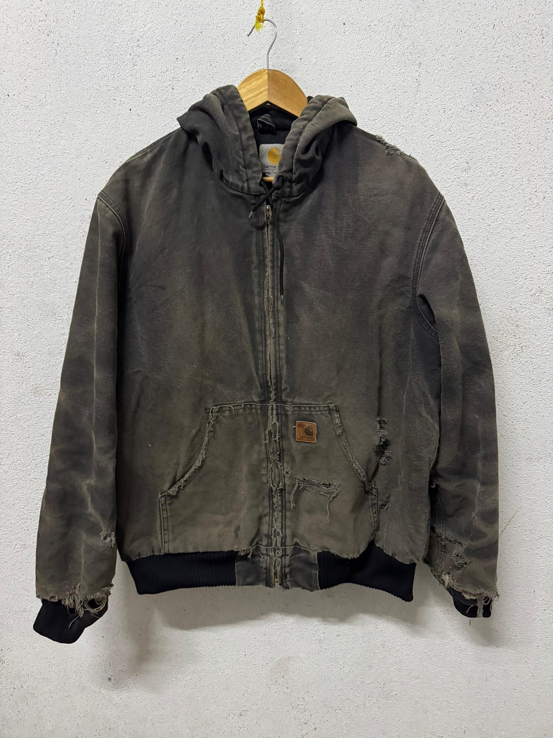 Carhartt Vintage sunfaded distressed carhatt hooded jacket workwear Size US M / EU 48-50 / 2 - 1 Thumbnail