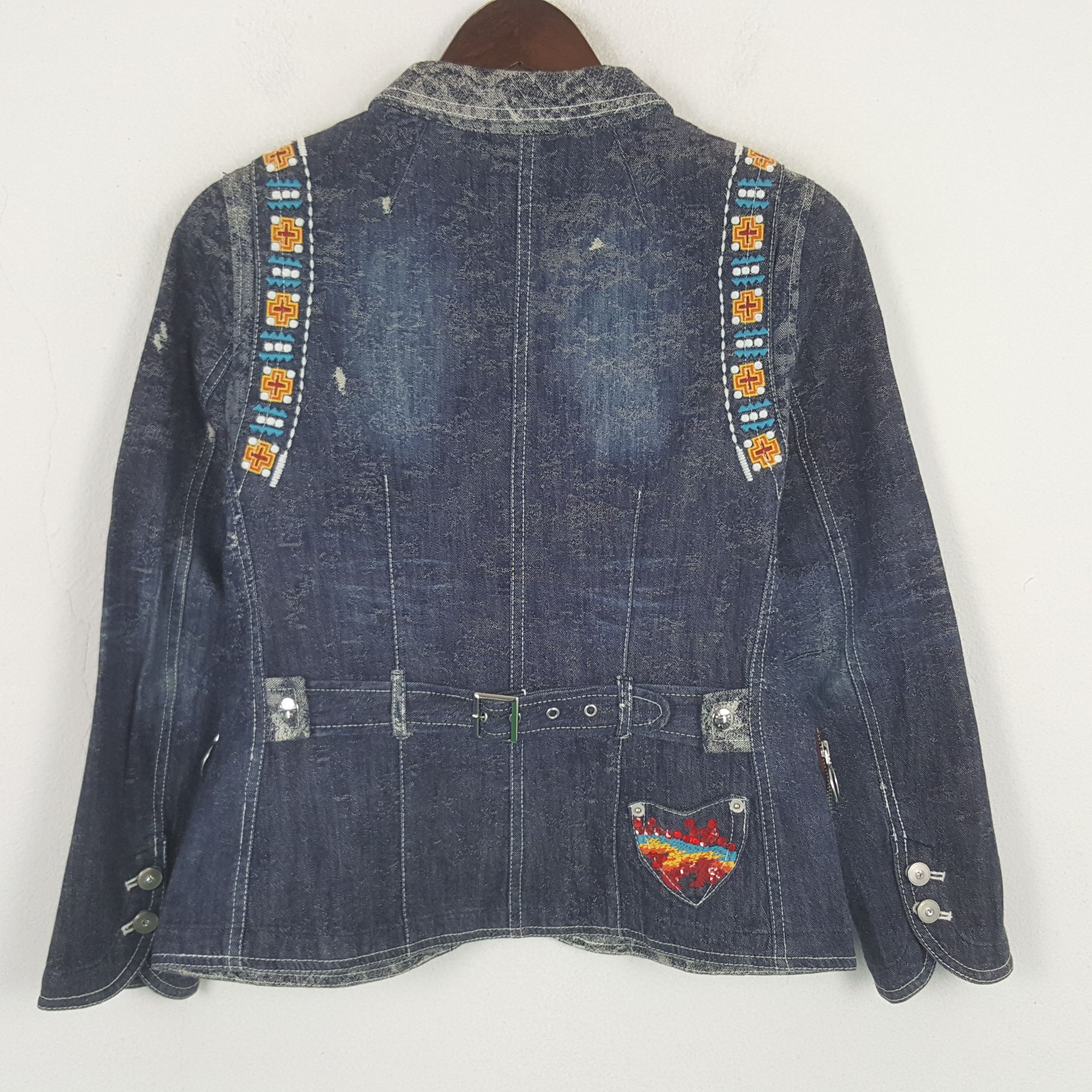 Vintage Vintage Gkitaliya Denim Blazer Jacket Size XS / US 0-2 / IT 36-38 - 3 Thumbnail