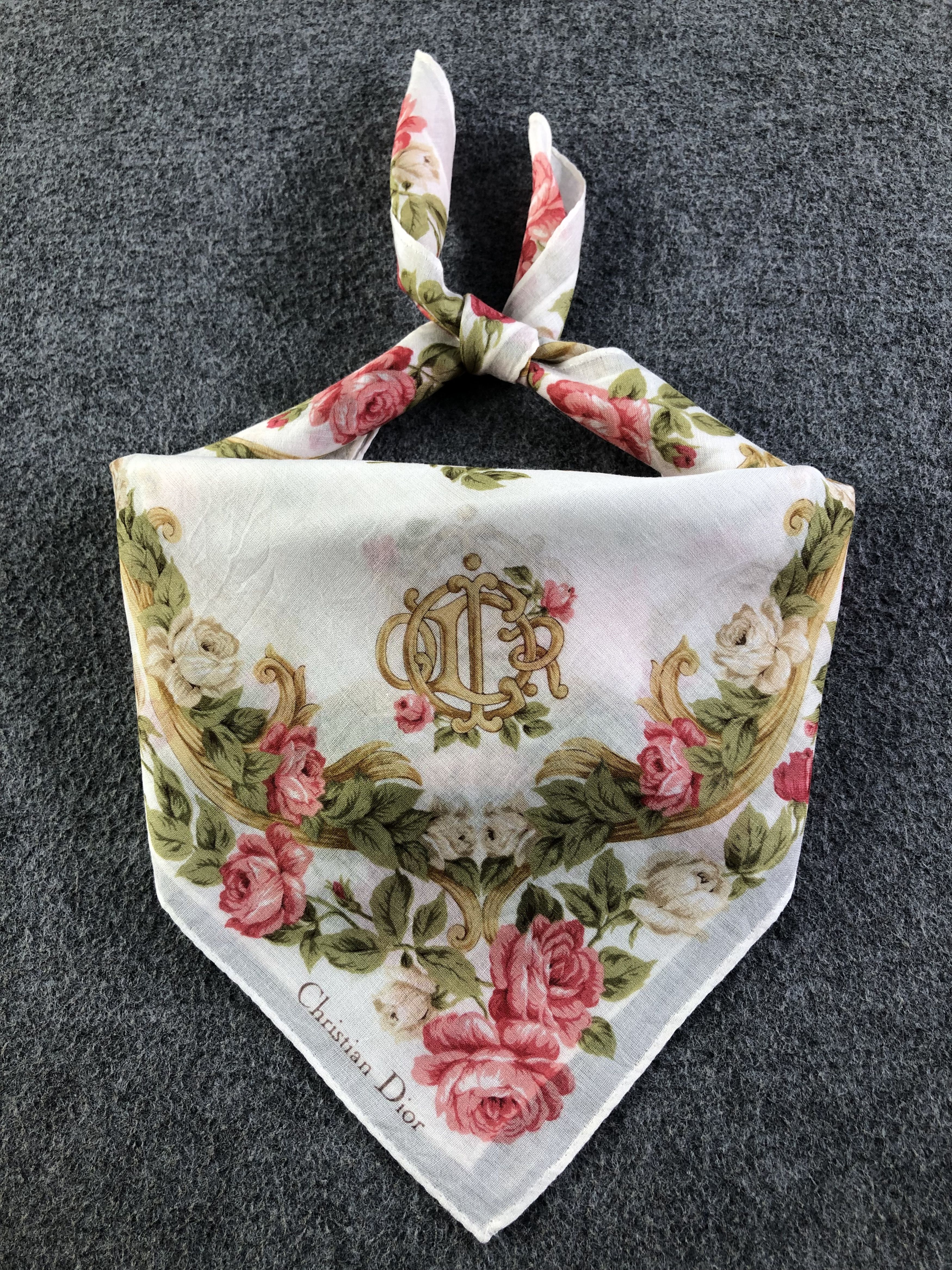 Vintage Christian Dior Handkerchief / Bandana / Neckerchief C406 Size ONE SIZE - 1 Thumbnail