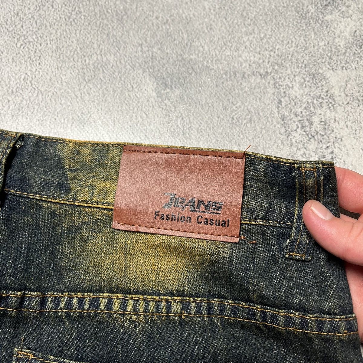Japanese Brand Crazy Jeans Dirty Pants faded denim thrashed distressed Size US 37 - 8 Thumbnail