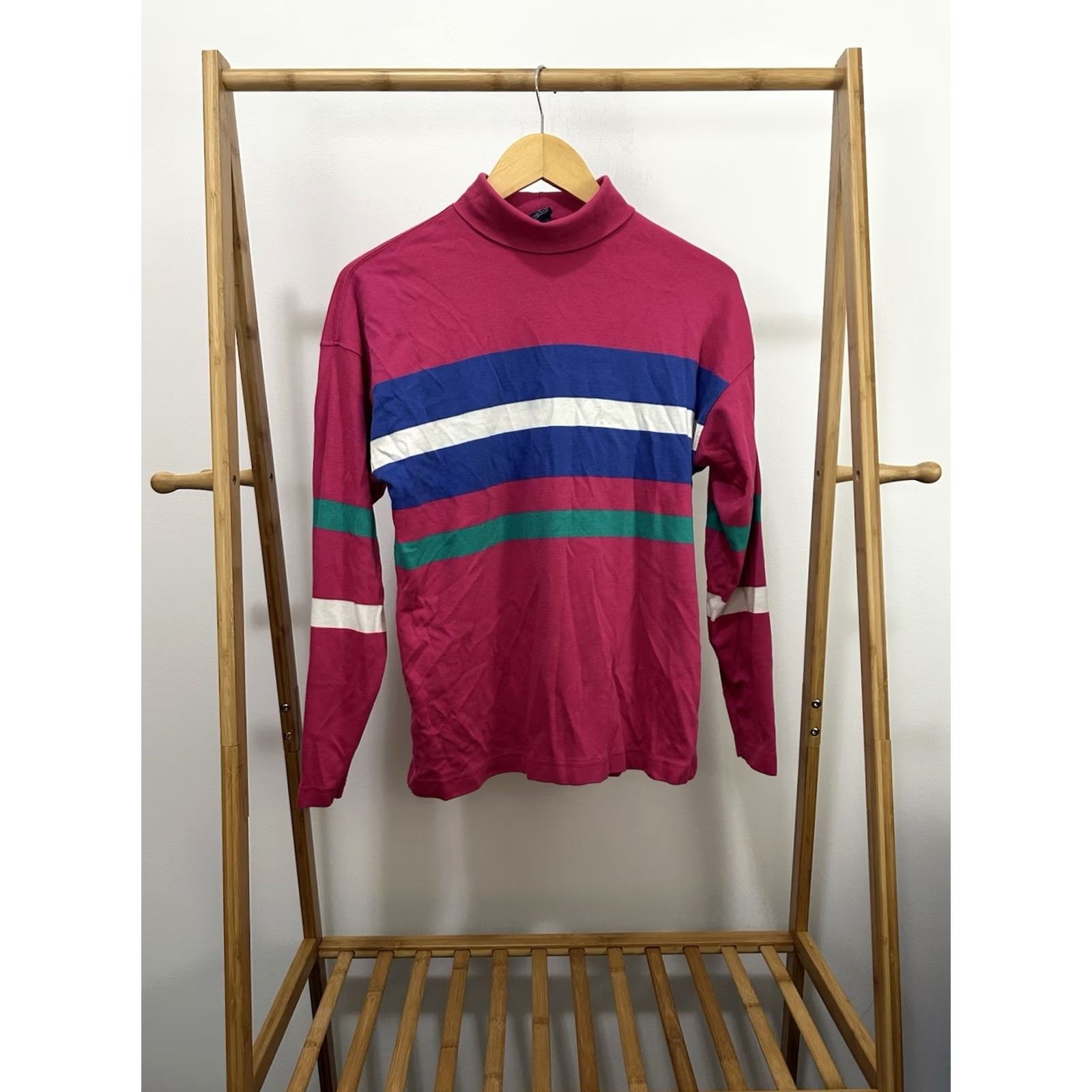 Lands' End VTG Lands End Women's Color Block Striped Turtleneck Shirt L USA Size L / US 10 / IT 46 - 2 Thumbnail