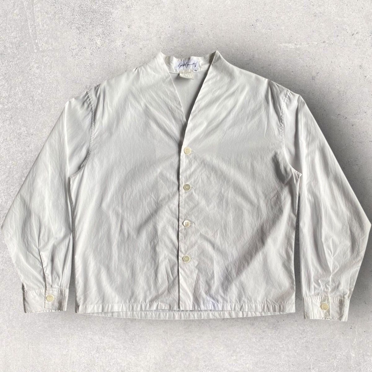 Yohji Yamamoto Vintage 90’s V Neck Collar Boxy Fit Shirt Size US M / EU 48-50 / 2 - 2 Thumbnail