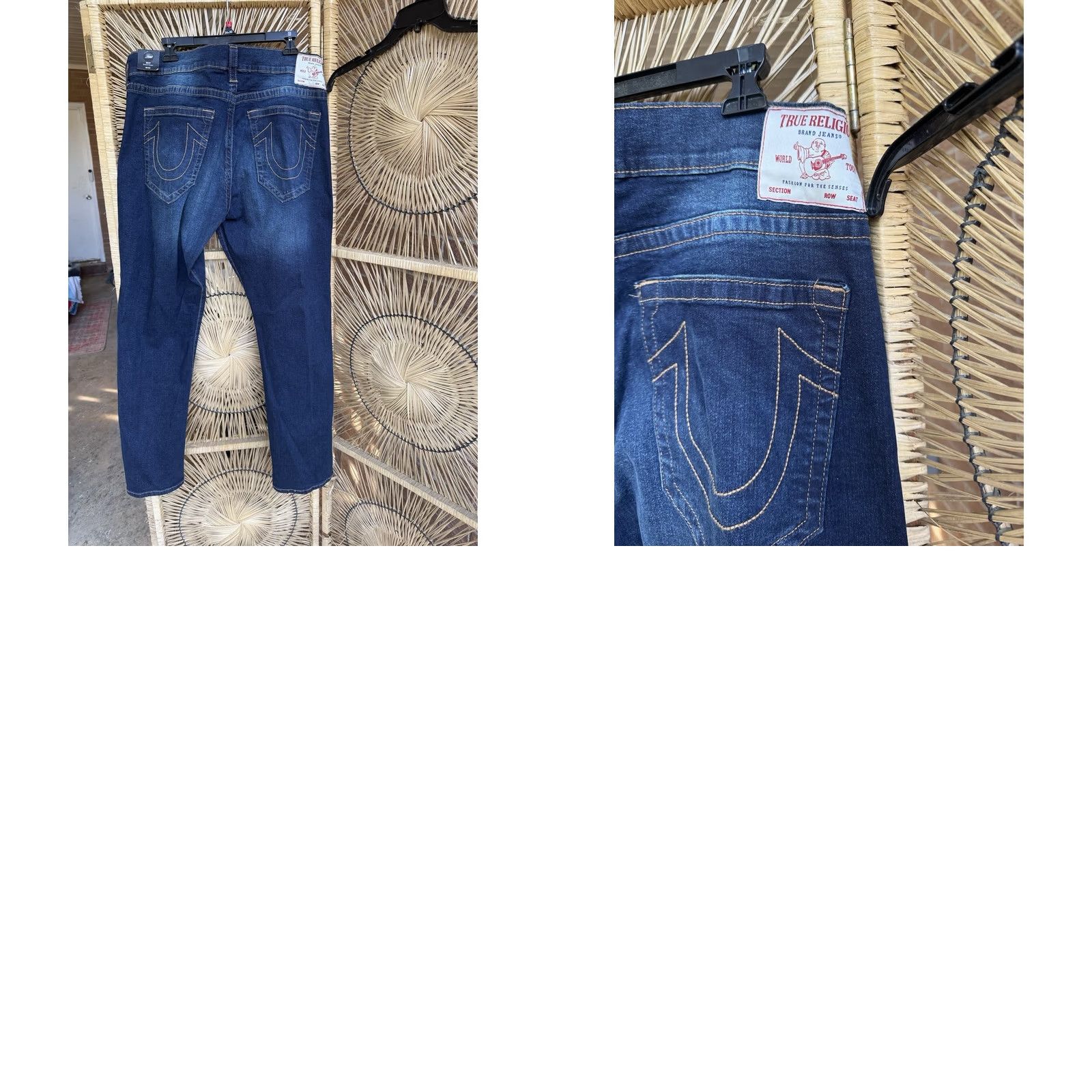 True Religion VINTAGE True Religion Ricky Relaxed Straight Jeans Mens 40x32 Dark Wash Stretch Denim Size US 40 / EU 56 - 8 Thumbnail