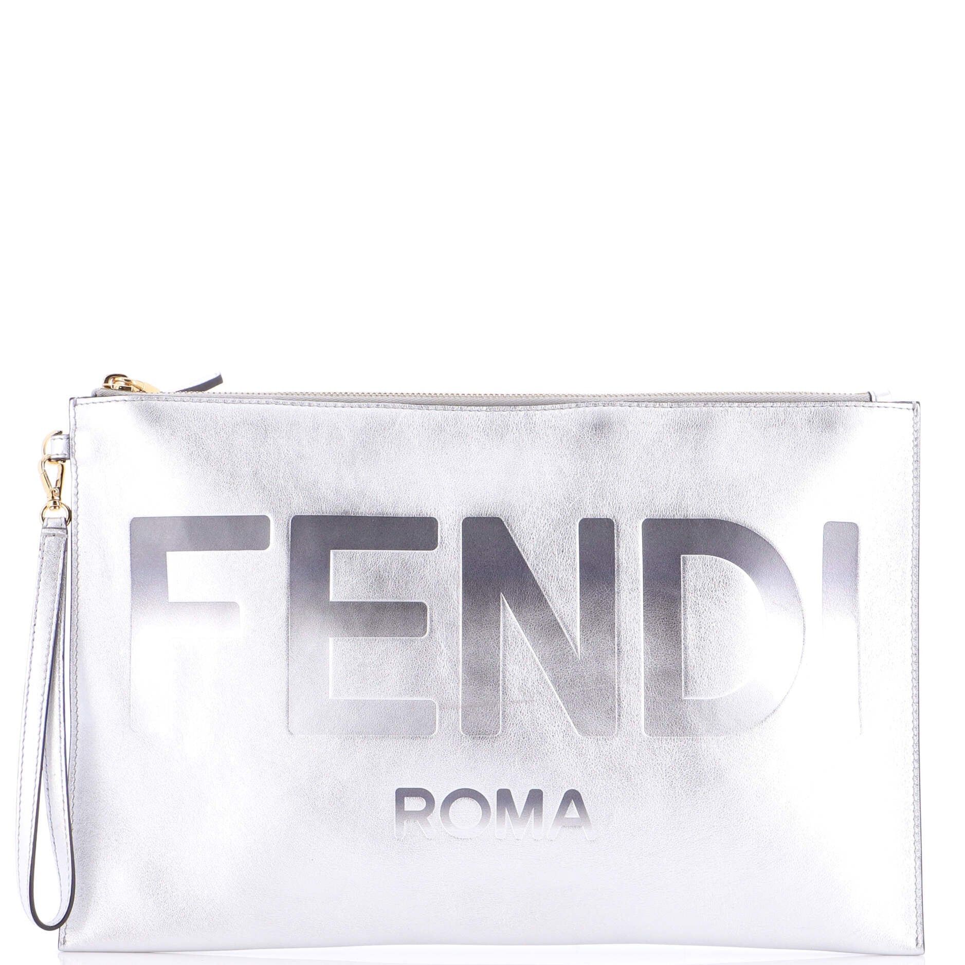 Fendi Logo Flat Wristlet Pouch Size ONE SIZE - 1 Thumbnail