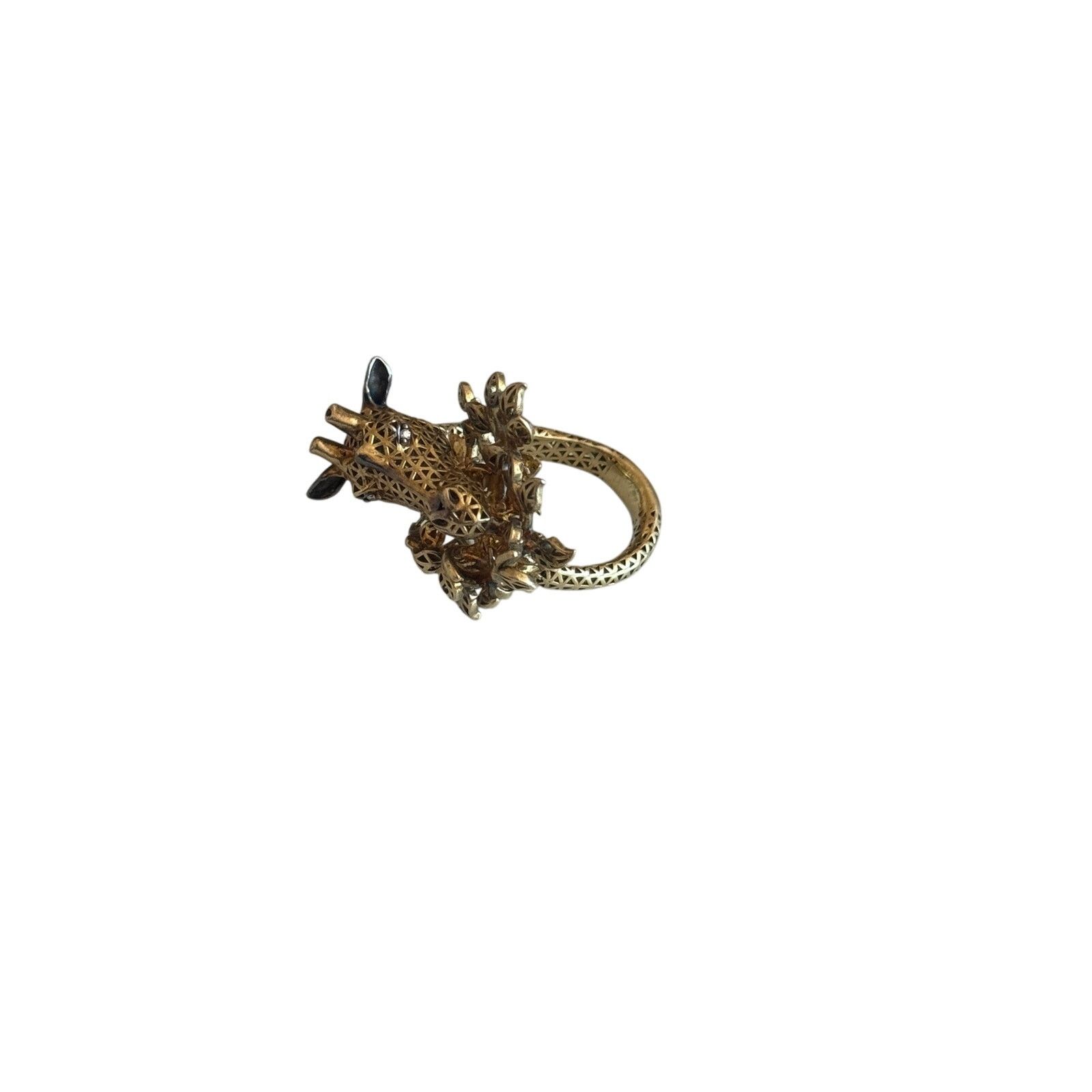 Other Gold Plated Crystal Giraffe Cocktail Ring Size ONE SIZE - 1 Thumbnail