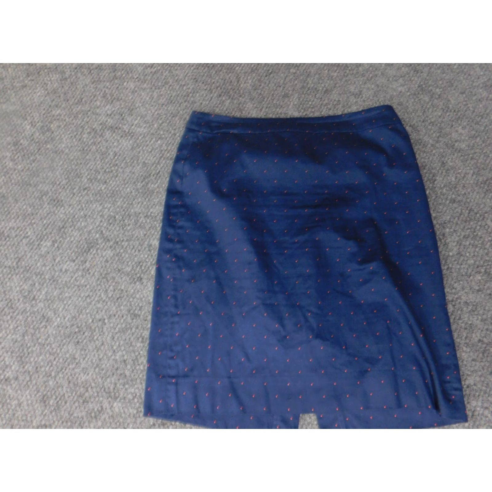 J.Crew J.CREW Skirt Women 8 Blue Pencil Straight Zip Dots Ruffle Lined Knit Cotton Short Fashion Casual Mid Rise Regular Size 30" / US 8 / IT 44 - 4 Thumbnail