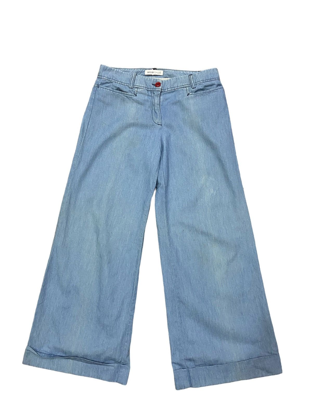 image of See By Chloe Wide Leg Jean in Blue Jean, Women's (Size 27)