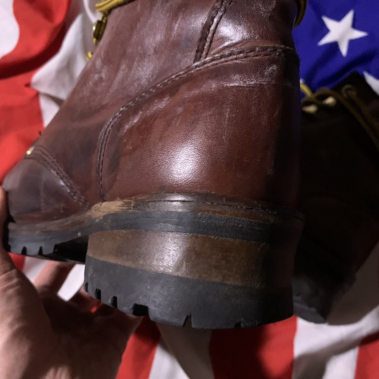 Vintage CAT WATER RESISTANT STEEL TOE CAP WIDE BROWN LEATHER BOOTS Size US 9 / EU 42 - 5 Thumbnail