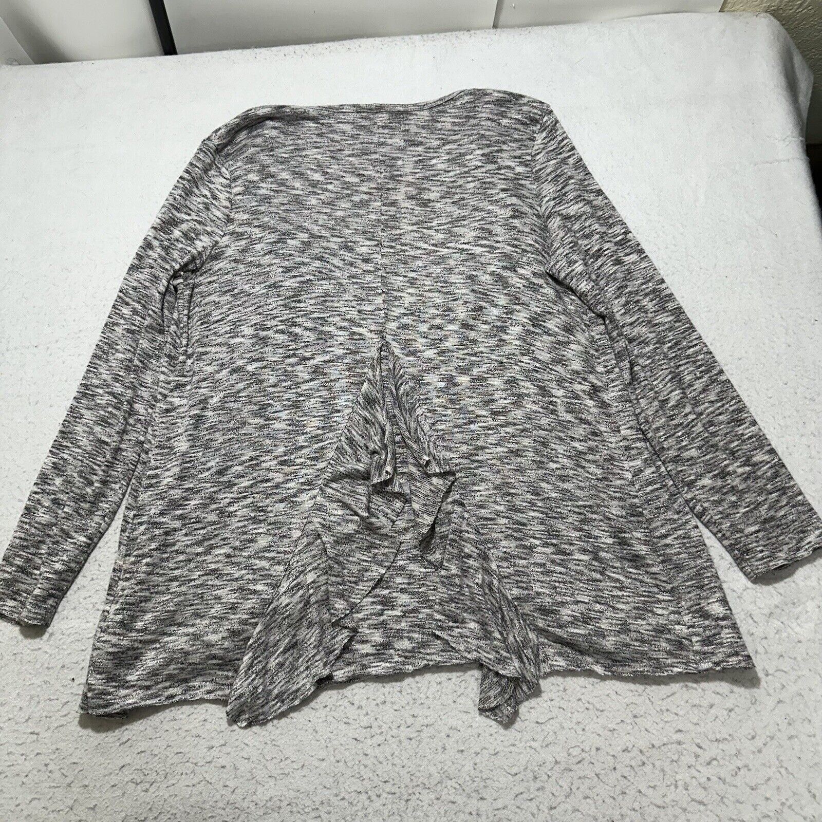 Other Knox Rose Large Waterfall Cardigan Duster Sweater Gray Size L / US 10 / IT 46 - 10 Thumbnail