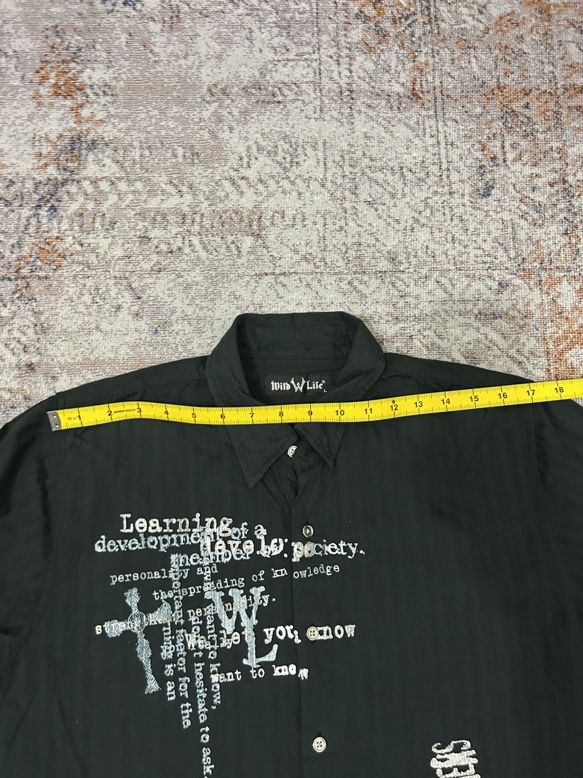 If Six Was Nine Wild Life Poem Cross Skull Long Button Shirt Size US L / EU 52-54 / 3 - 10 Thumbnail