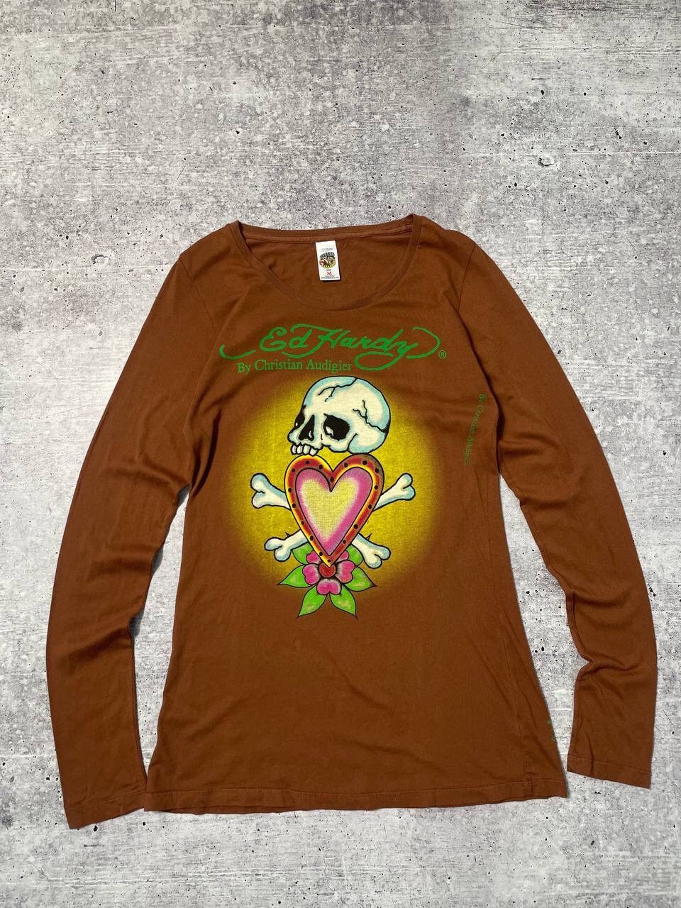 Ed Hardy Vintage Ed Hardy Christian Audigier Skull Long Sleeve Y2K Size M / US 6-8 / IT 42-44 - 1 Thumbnail