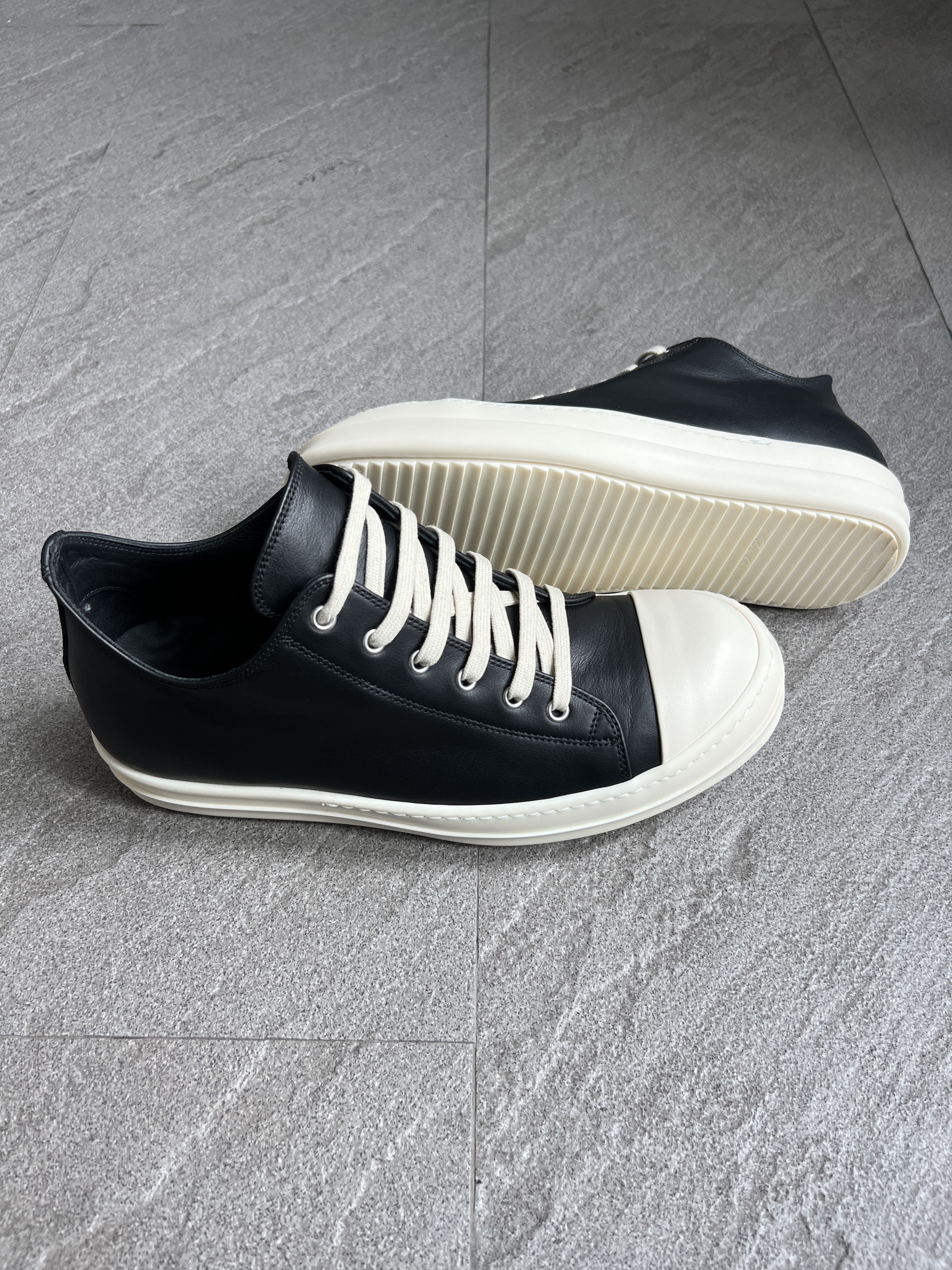 Rick Owens Rick Owens Ramones Low Sneakers Black Milk EU43 New w/ Box Size US 10 / EU 43 - 1 Thumbnail