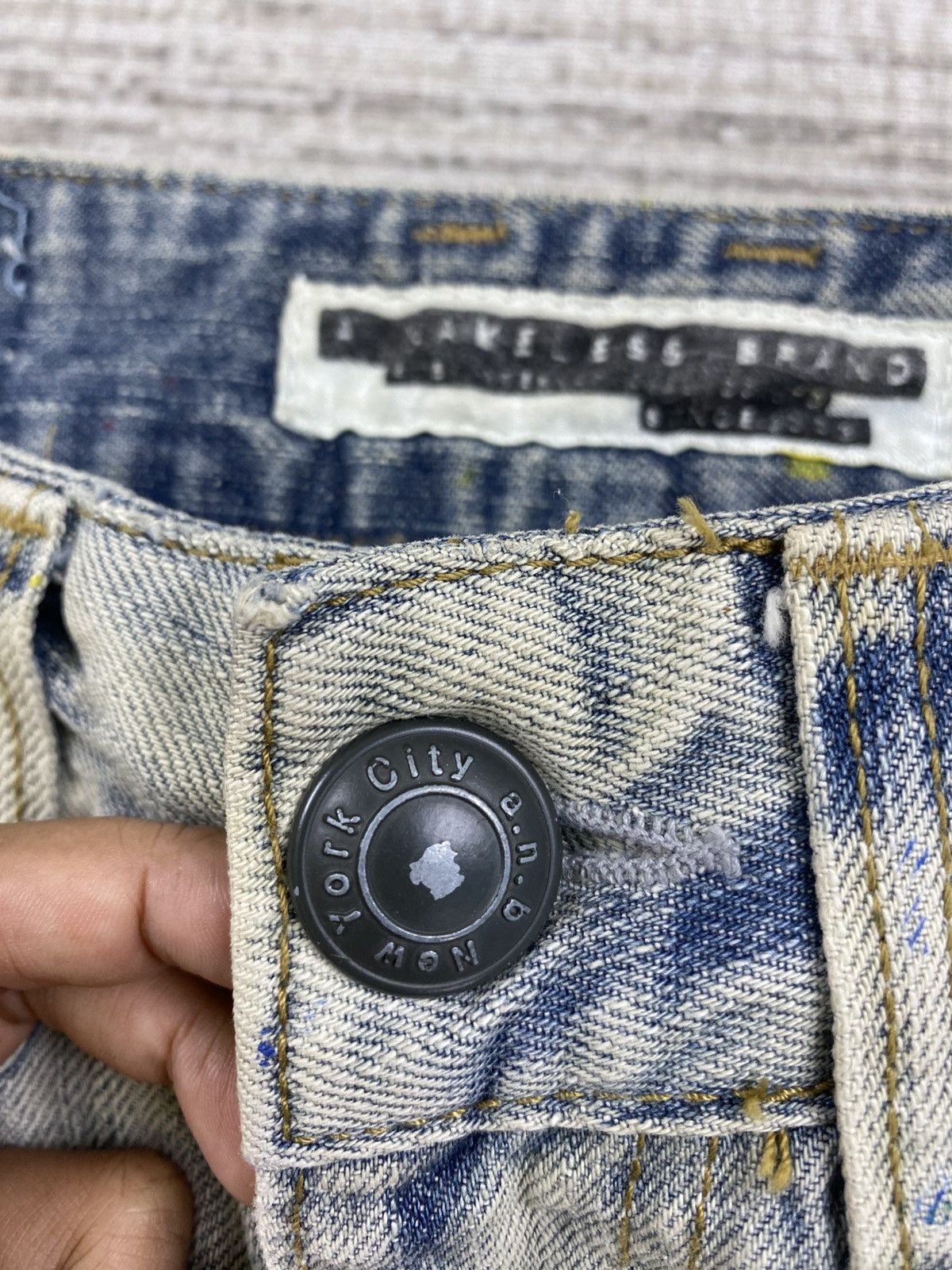 If Six Was Nine 🔥Vtg A Nameless Brand Splatter Paint Distressed Denim Jeans Size US 28 / EU 44 - 14 Thumbnail