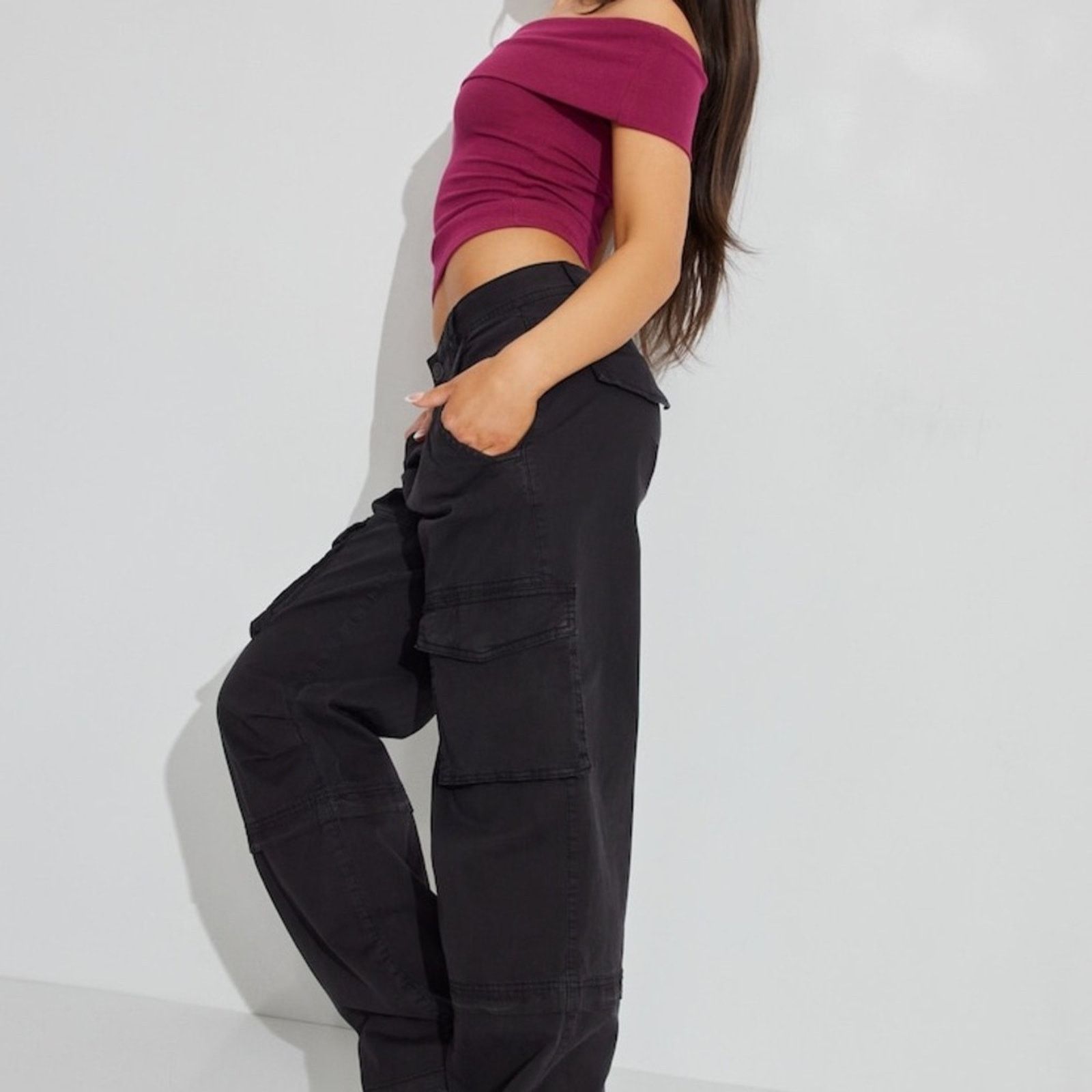 Garage Garage Remi Straight Cargo Pants Women’s 3 Black Size 26" / US 2 / IT 38 - 2 Thumbnail