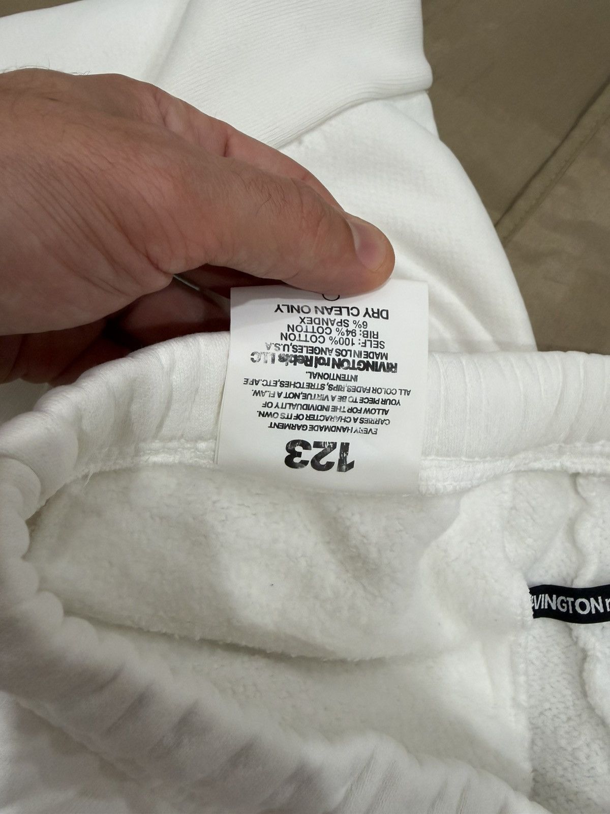RRR-123 RIVINGTON ROI REBIS 'USO-123 CVA' WHITE SWEATPANTS size S Size US 31 - 6 Thumbnail