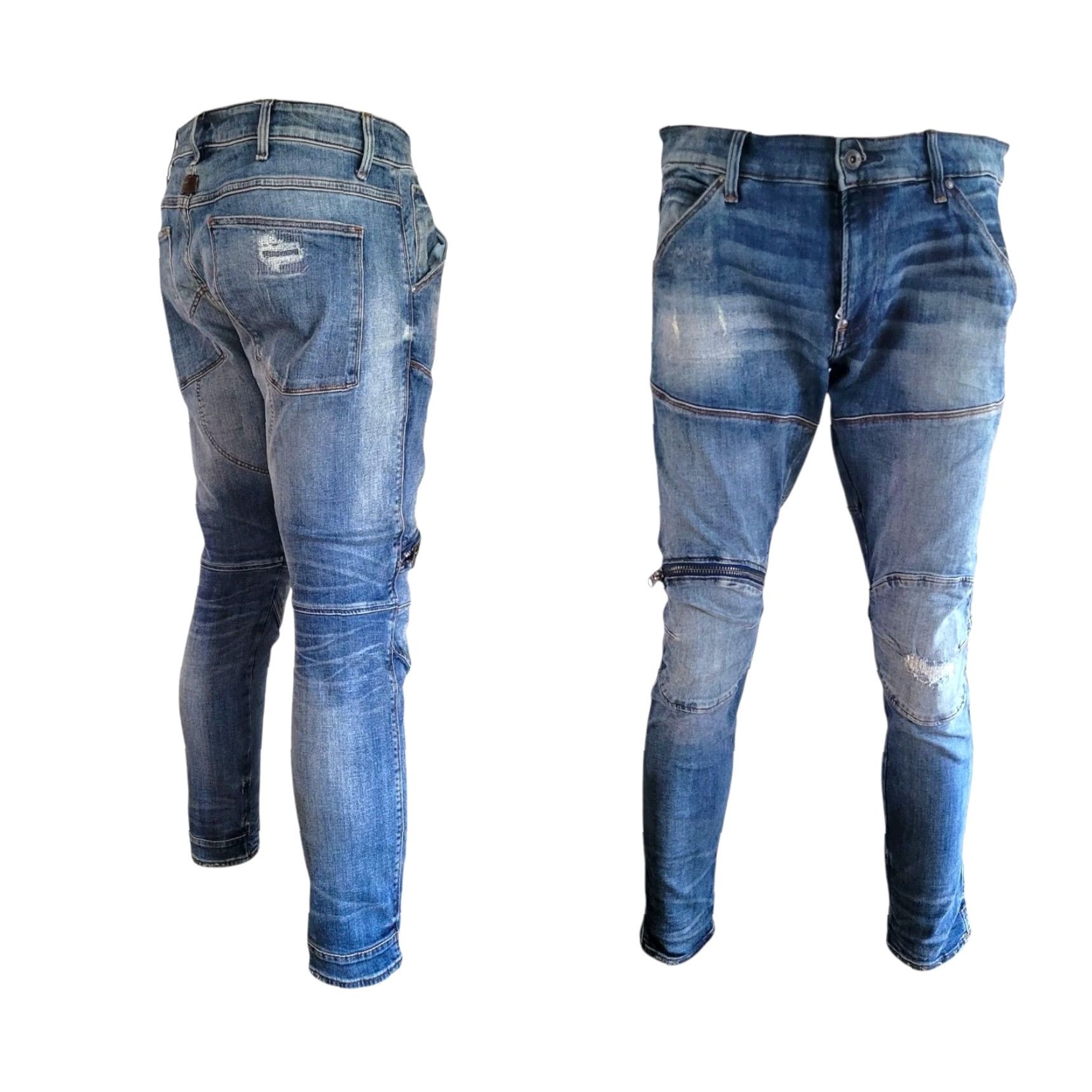 G-Star G-Star RAW 5620 3D Zip Knee Skinny Jeans – W33 L30 Mens Jeans Faded Blue 33 Skinny 3D Knee Zip Fashion 5620 3D Zip Knee (W33 L30) Mens Size US 33 - 2 Thumbnail