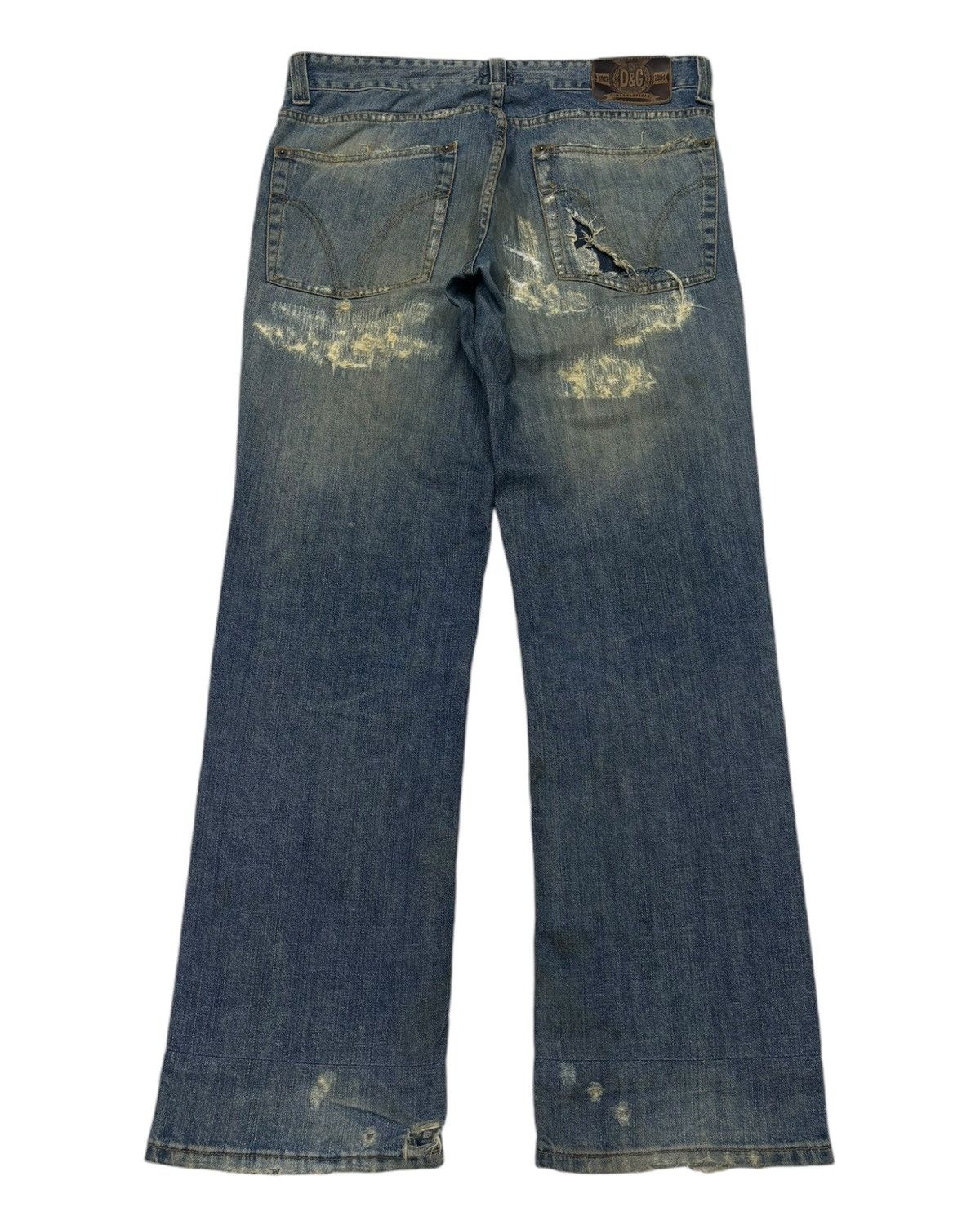 Dolce & Gabbana × If Six Was Nine × Le Grande Bleu (L.G.B.) 🐎 DOLCE & GABBANA ARMY BATTALION DISTRESSED DENIM JEANS Size US 34 / EU 50 - 2 Thumbnail