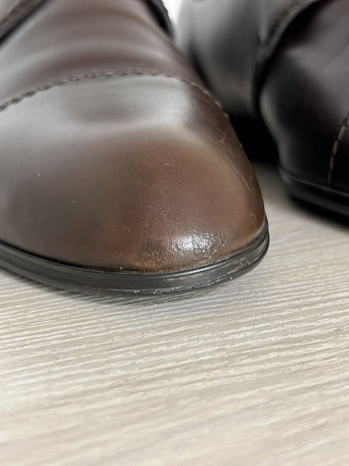 Louis Vuitton Louis Vuitton Epi Leather Cap Toe Derby Shoes Brown Size 10 Size US 10 / EU 43 - 15 Thumbnail
